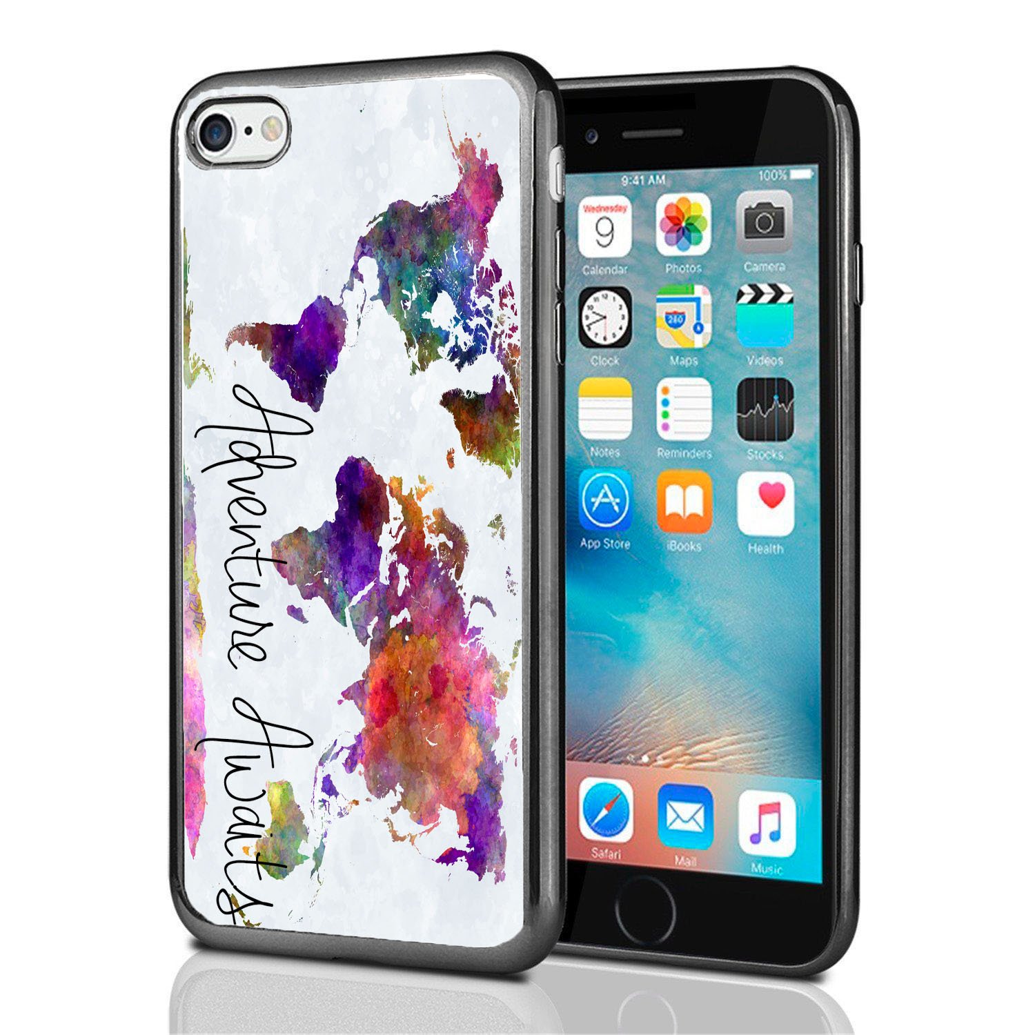 Vintage Adventure Watercolor Map Phone Case for iPhone 7 & iPhone 8 - Durable Protective Cover with Artistic Design - Perfect for Travelers & Outdoor Enthusiasts