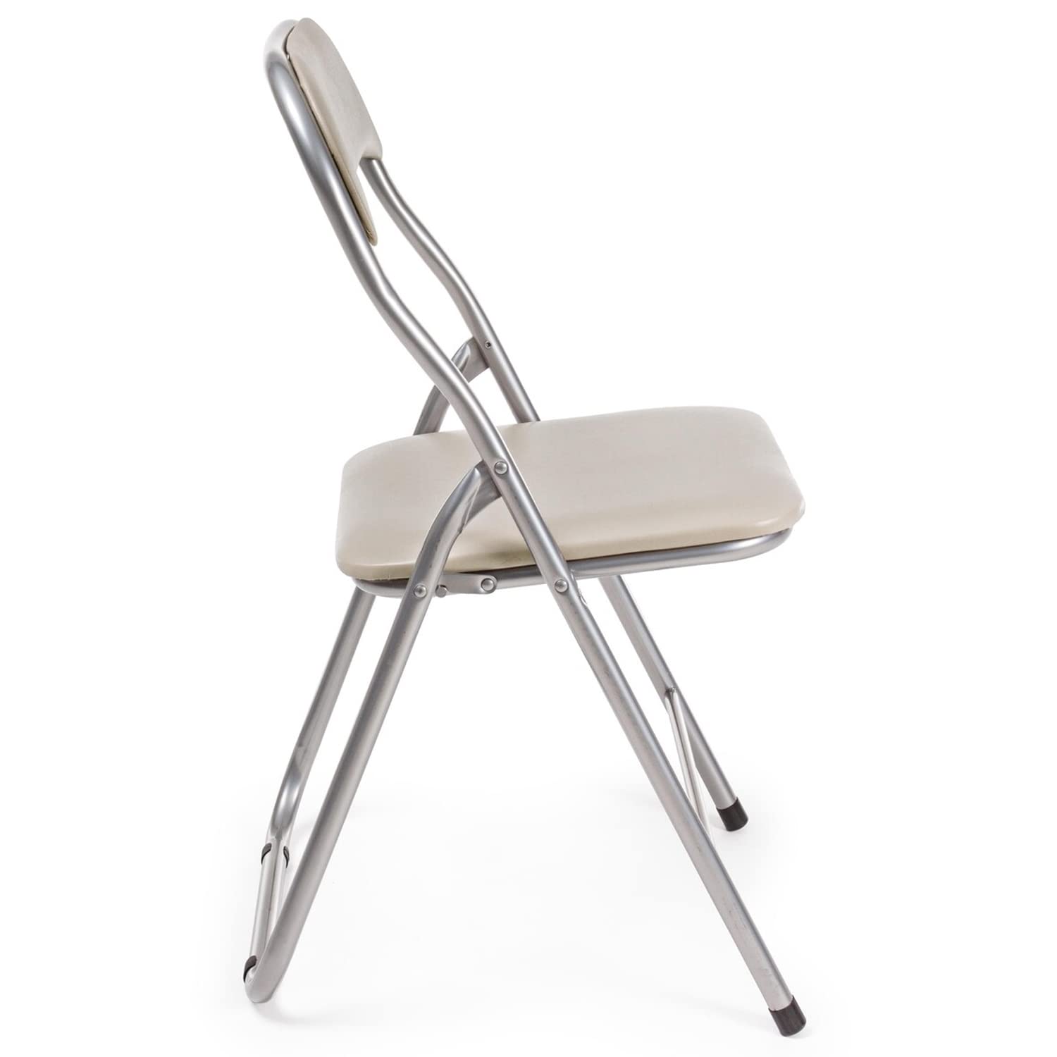 Marvin Set of 6 Folding Chairs with Iron Frame & Padded Seat - Space-Saving Portable Chairs for Garden, Camping, Meeting Rooms, Kitchen Events - Perfect for Outdoor Picnics, BBQs, and Indoor Gatherings (Tortora)