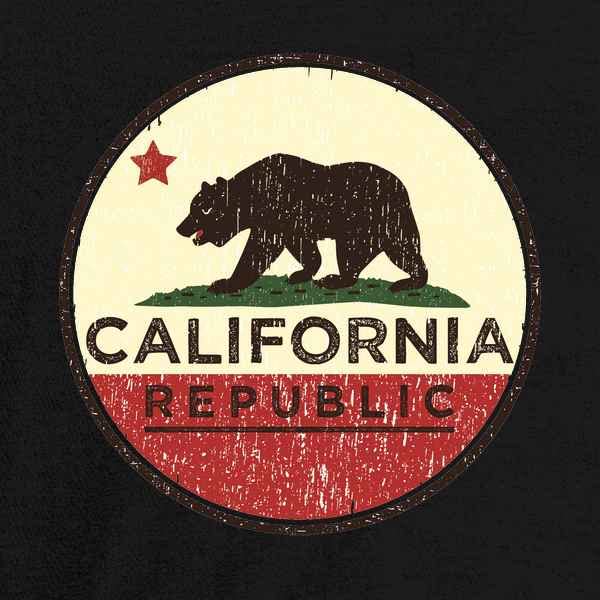 Pop Threads California Republic Flag Bear Retro Long Sleeve T-Shirt | Vintage Graphic Tee for Men & Women | Casual Wear, Street Style, Festival Outfit