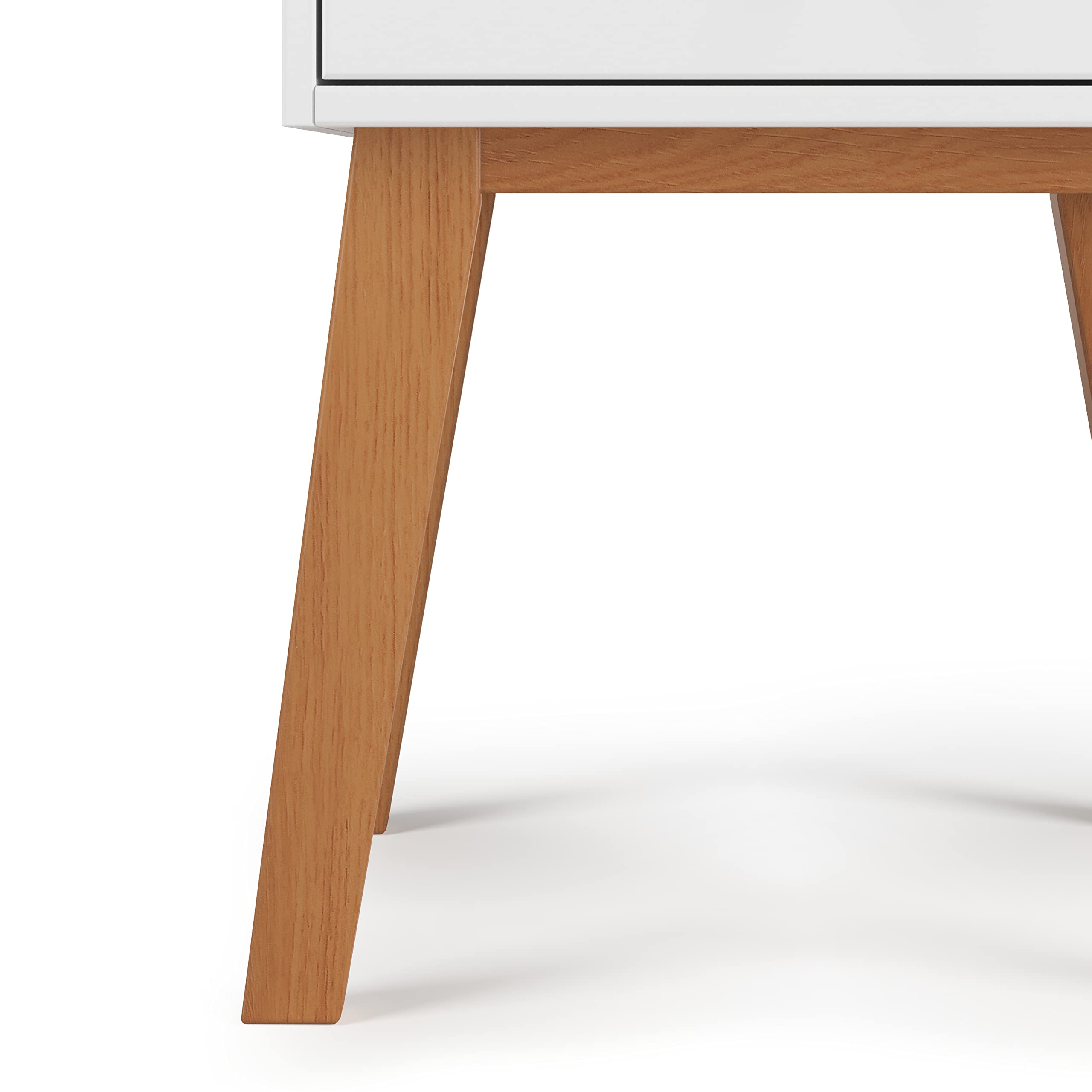 SOHO 1-Drawer Nightstand for Nursery or Bedroom - Sturdy Pinewood with Large Storage Drawer, Non-Toxic Baby-Safe Finish (White/Natural) - Perfect for Baby Rooms, Kids' Bedrooms & Guest Rooms