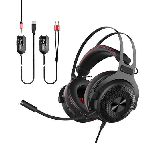 Ajazz TheOne 7.1 Channel Surround Sound USB Gaming Headset with 3.5mm Jack & Independent Sound Card - Perfect for PC Gaming, Streaming & Competitive Esports