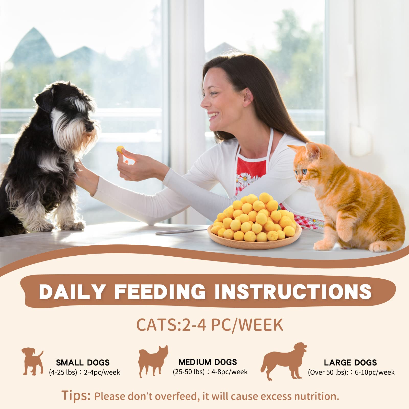 Freeze Dried Quail Egg Yolk Dog & Cat Treats - Limited Ingredient, Grain-Free, Healthy Training Snacks - 8.8oz for Small to Large Pets - Perfect for Reward, Obedience Training & Digestive Health