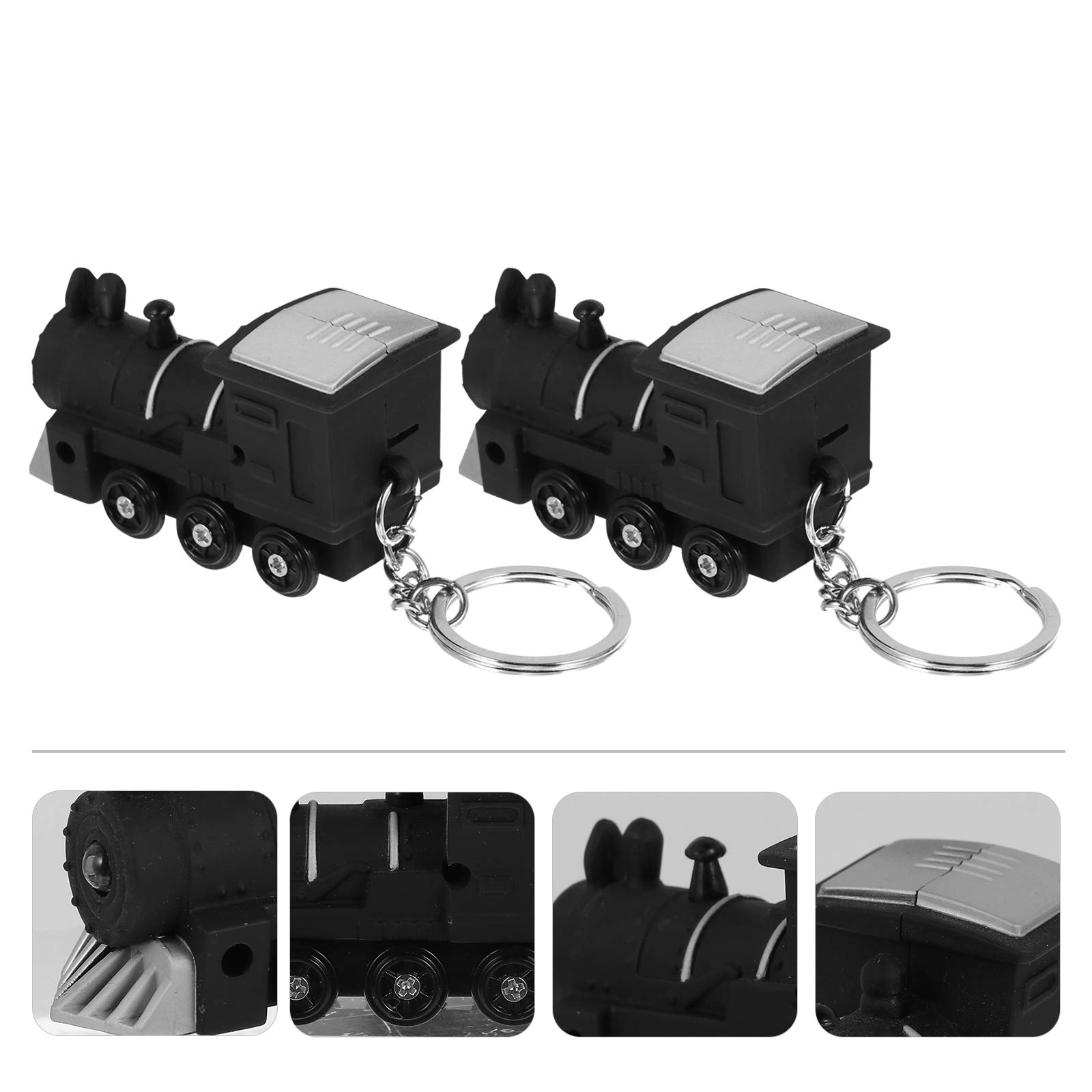 2 Pcs LED Train Keychains with Sound - Perfect for Kids & Gifts