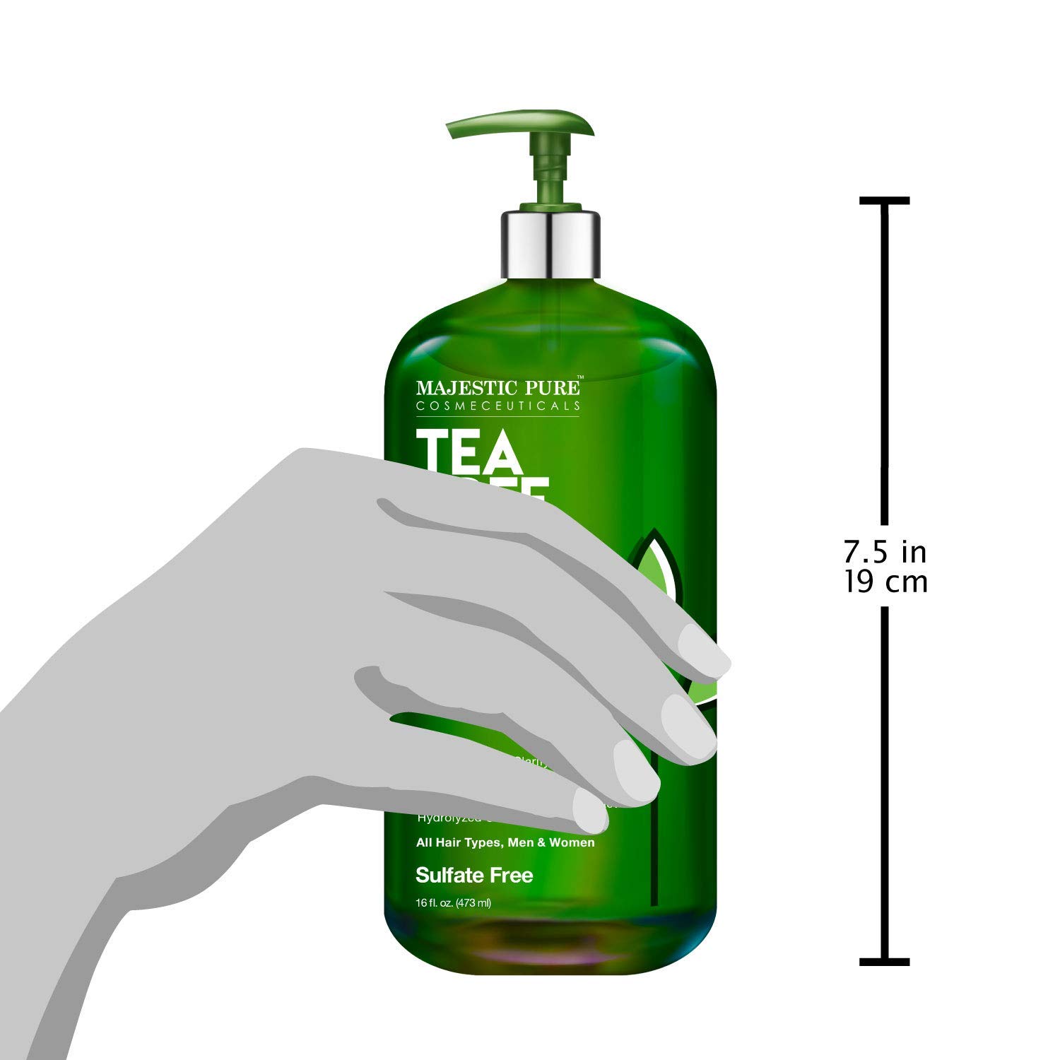 Majestic Pure Tea Tree Oil 4 fl oz & Shampoo Conditioner Set 16 fl oz Bundle - Natural Hair & Scalp Care for Dandruff, Itchy Scalp - Perfect for Daily Hair Wash & Aromatherapy