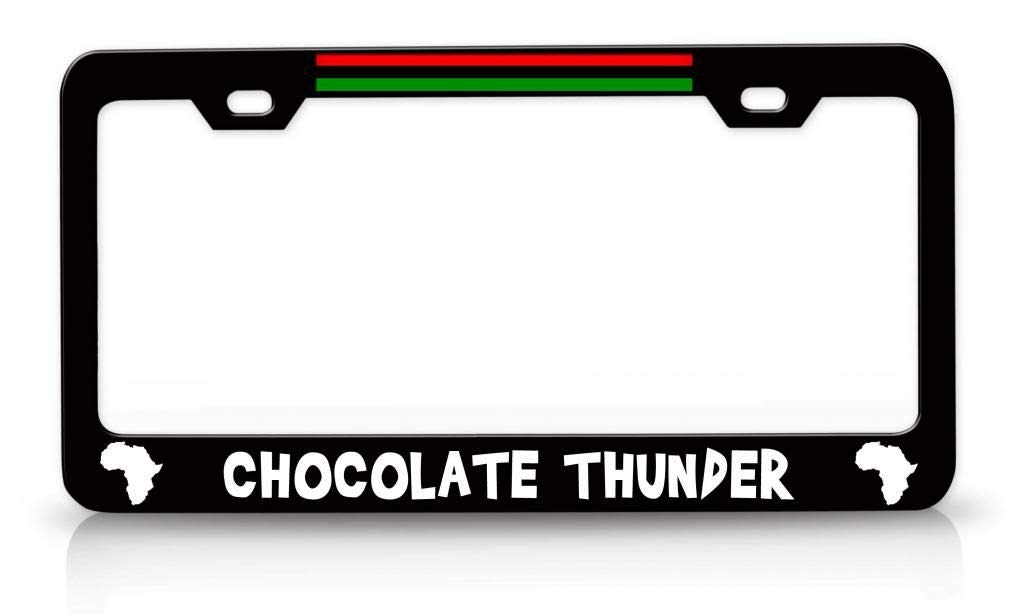 Chocolate Thunder African Map Steel Metal License Plate Frame - Durable Car Accessory for Jeep, Truck & SUV - Perfect for Travel Enthusiasts & African Culture Lovers