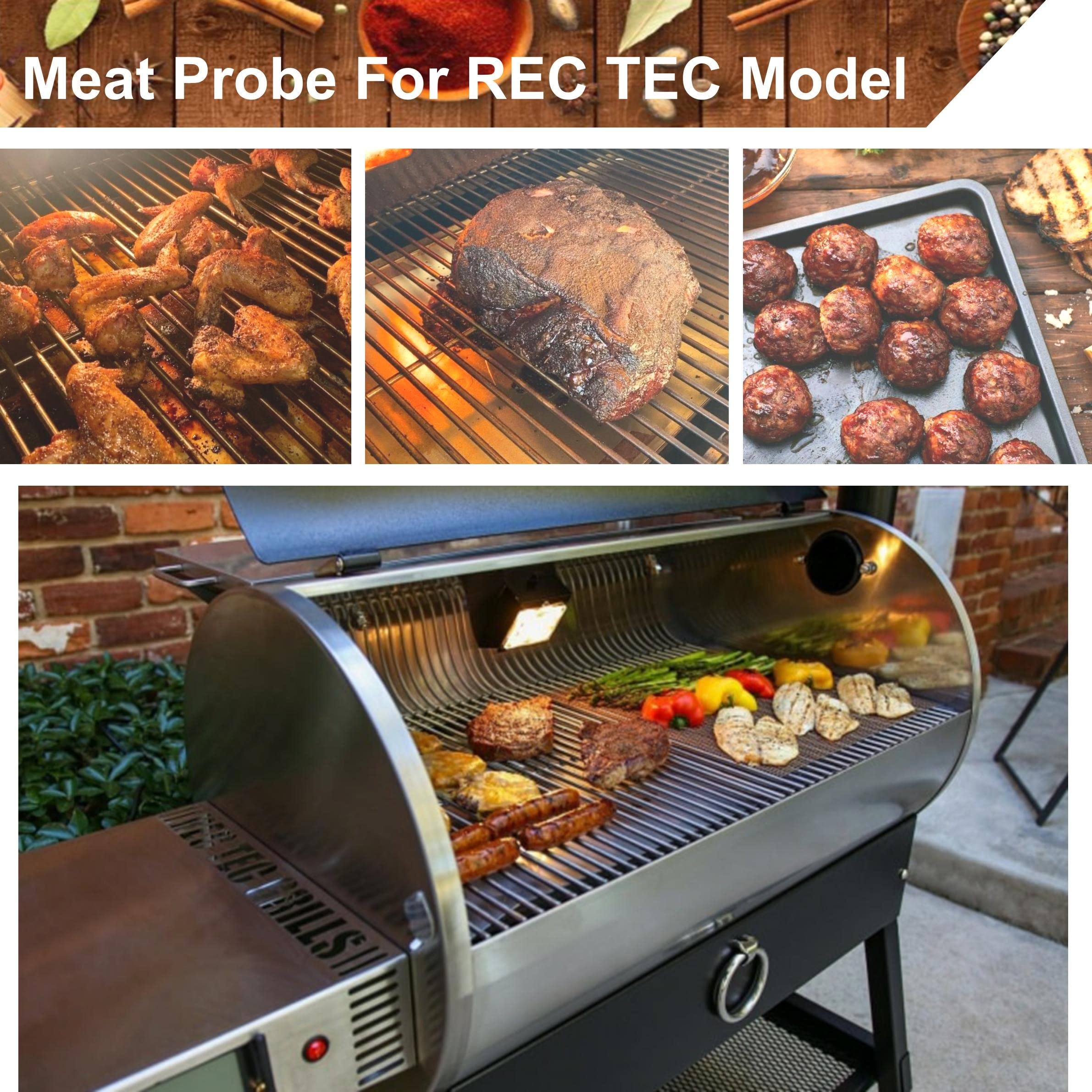 Rec Tec RT-1250 RT-700 RT-590 RT-B380 Bullseye Replacement Meat Probe Thermometer - 2 Pack BBQ Grill Accessories for Wood Pellet Smokers | Perfect for Grilling, Smoking, and Monitoring Meat Temperature