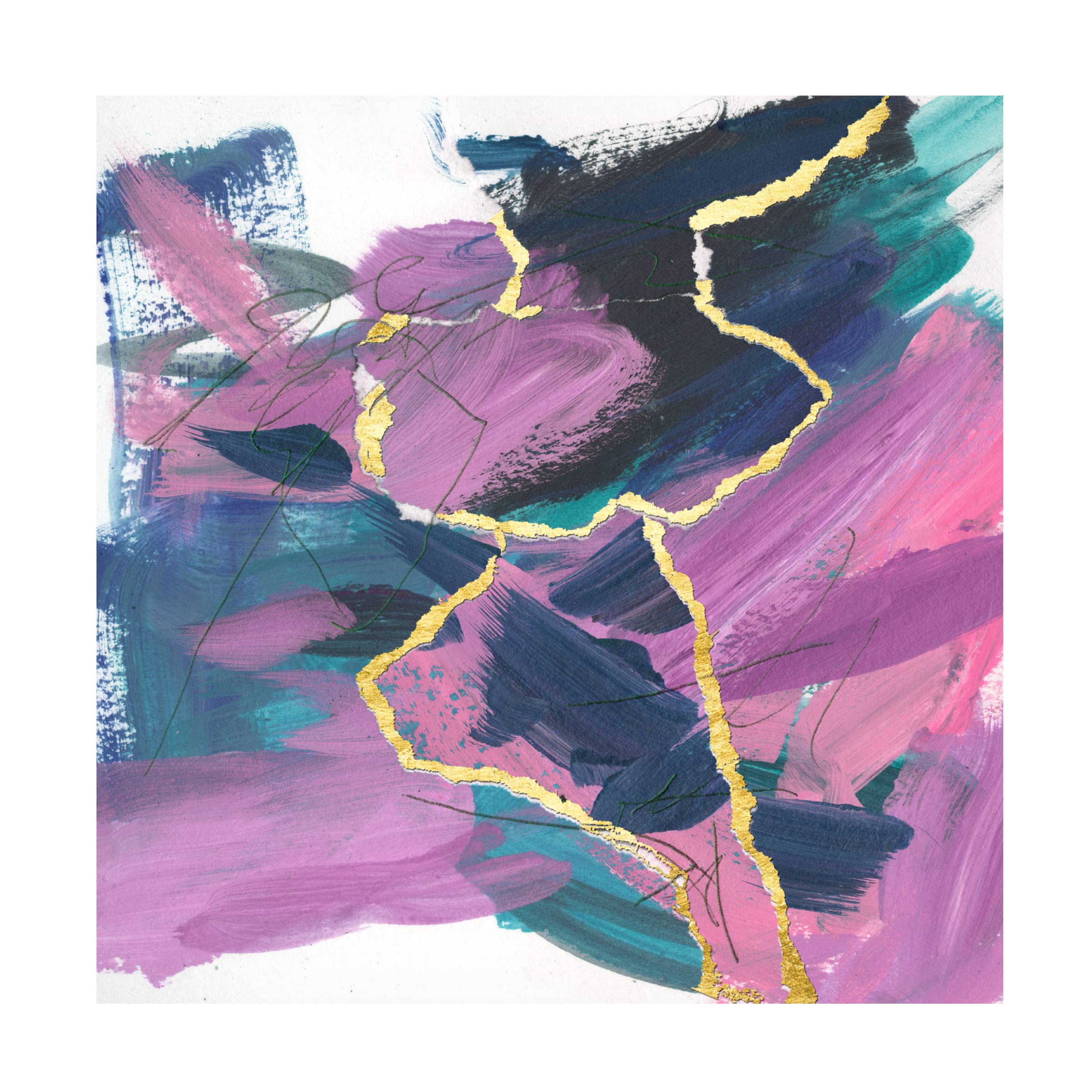 Divided Violet IV Canvas Art Print by Melissa Wang - Modern Abstract Wall Decor for Living Room, Bedroom & Office