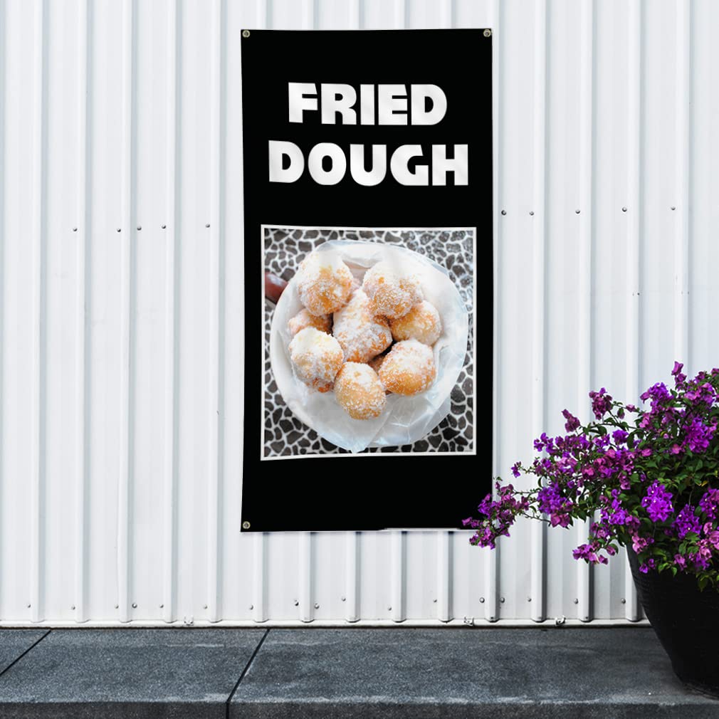 Premium Vertical Vinyl Banner - Weatherproof Outdoor Sign for Food Fairs, Restaurants & Cafes (72x36 Inches with 6 Grommets) - Perfect for Food Markets, Industrial Yard Signs & Business Advertising