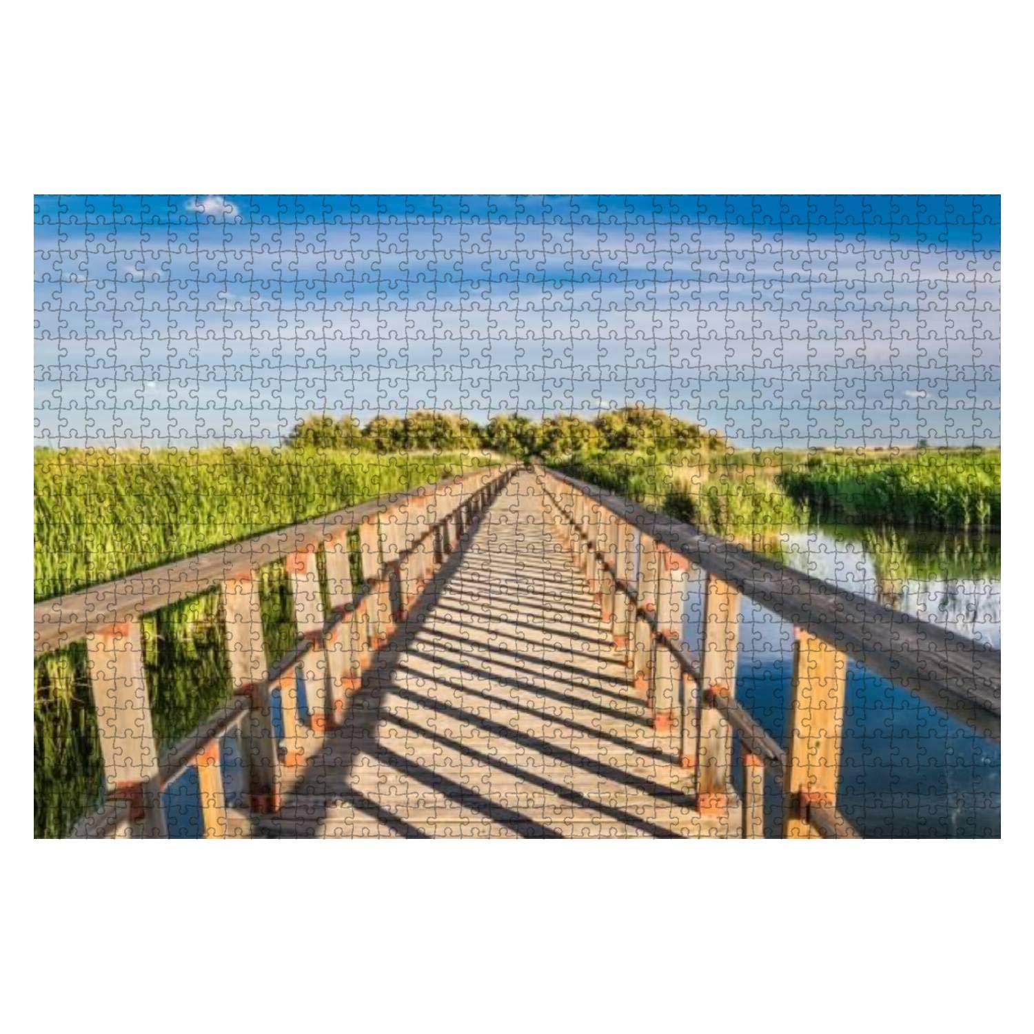 500-Piece Wooden Walkway Nature Jigsaw Puzzle for Adults & Kids - Educational Brain Teaser, Creative Game, Home Decor - Perfect for Family Bonding & Stress Relief