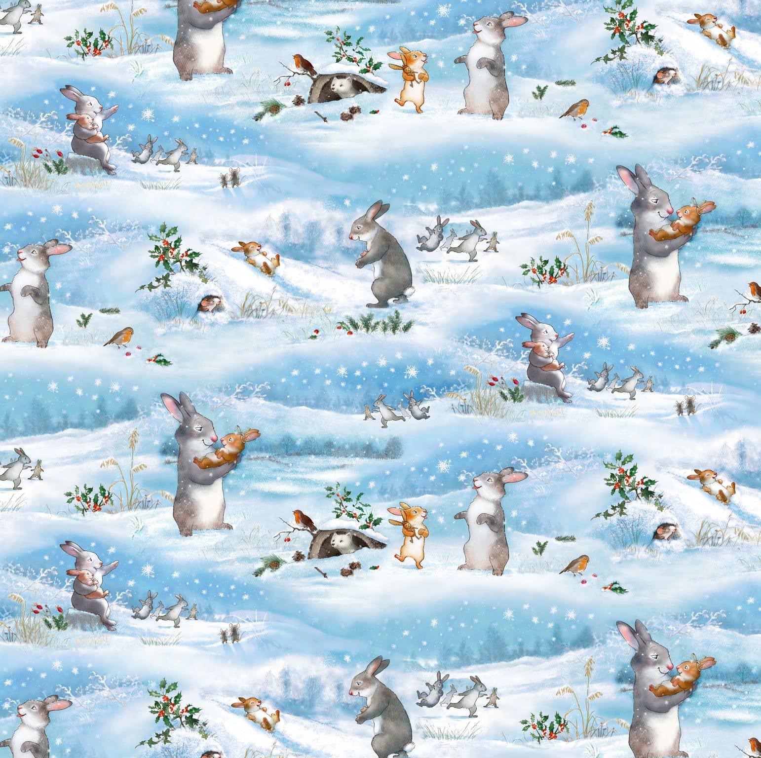 Michael Miller Snow Play Blue Fabric - Premium Cotton Quilting Material for DIY Crafts, Quilts & Home Decor | Perfect for Winter Projects, Holiday Sewing & Seasonal Decorations