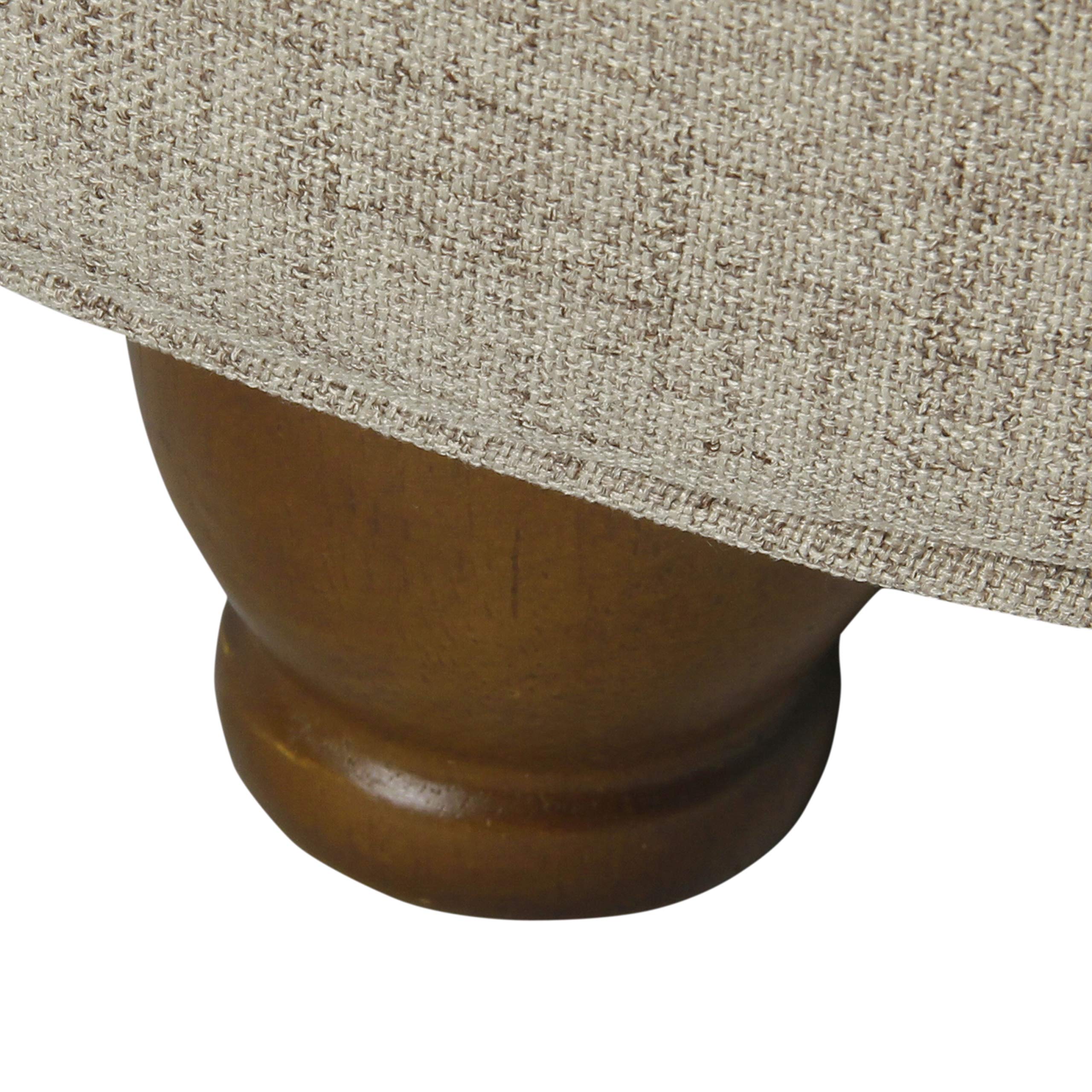 Homepop Large Round Button Tufted Woven Storage Ottoman - Stylish Home Decor for Living Room, Bedroom & Office Organization