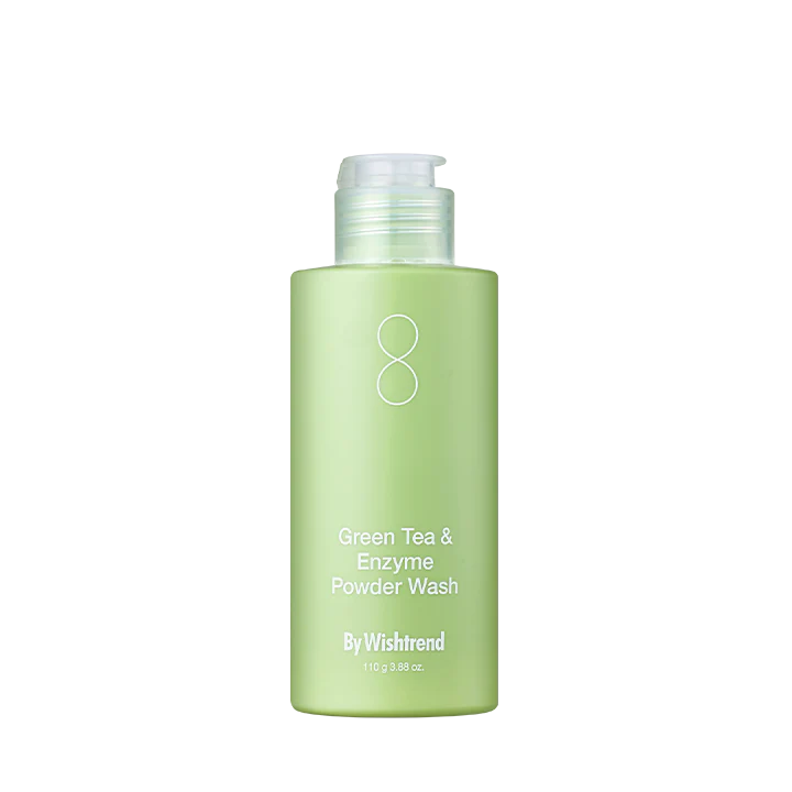 Wishtrend Green Tea & Enzyme Powder Wash 110g - Gentle Exfoliating Face Cleanser for Acne-Prone & Oily Skin | Perfect for Daily Skincare Routine & Deep Pore Cleansing