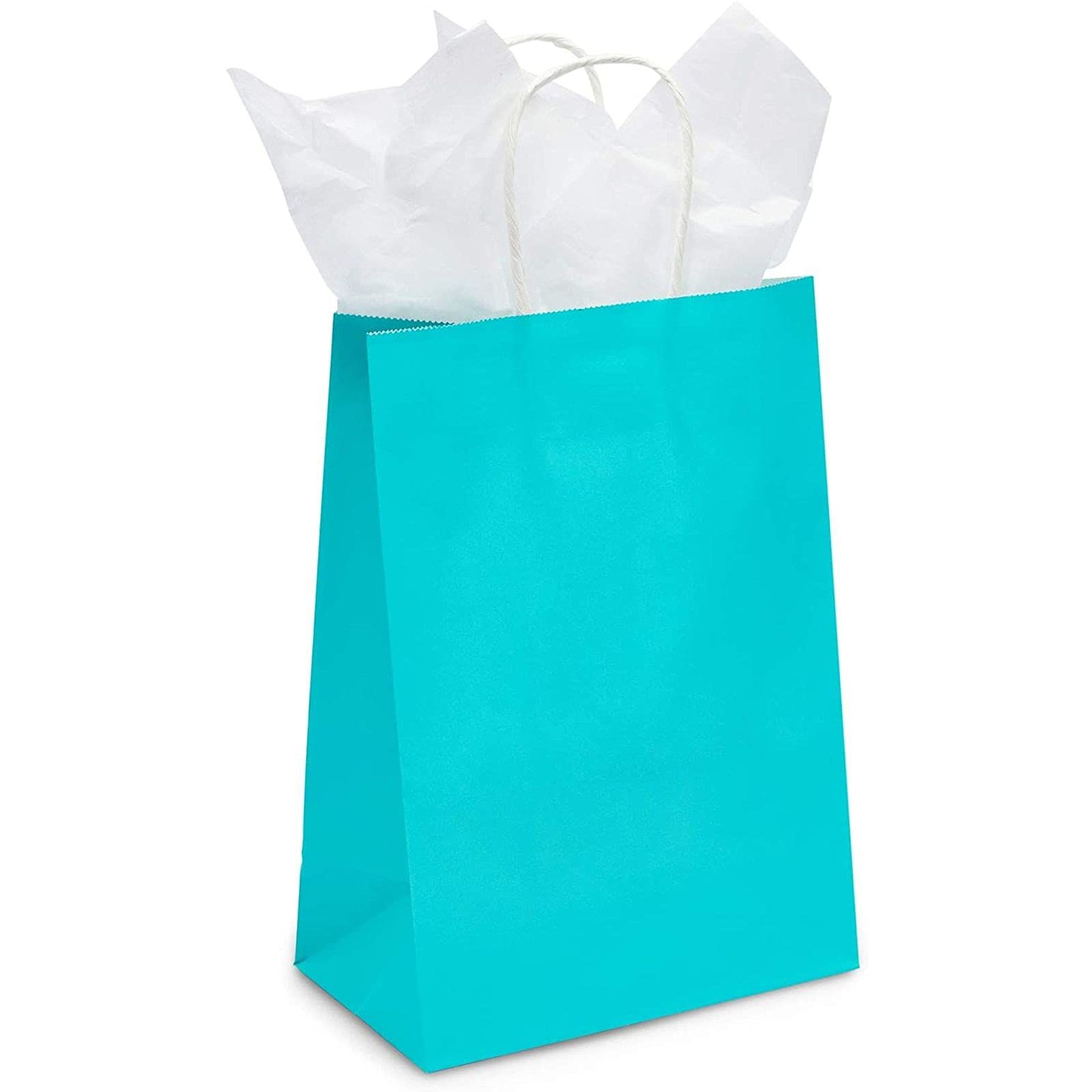 36 Pack Medium Teal Gift Bags with Handles - Premium Party Favors & Merchandise Bags for Birthdays, Weddings, Baby Showers & Corporate Events | Sparkle & Bash Collection