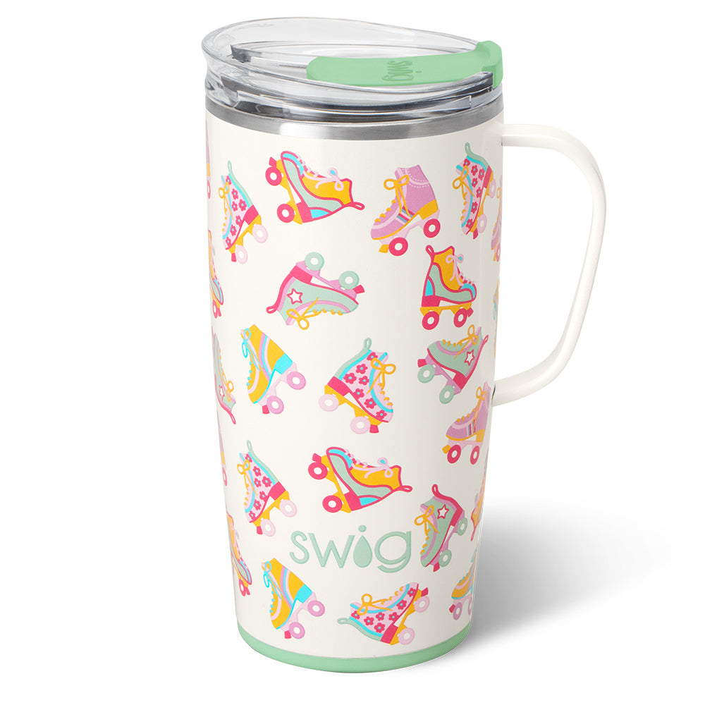 22oz Insulated Roller Rink Travel Mug - Leak-Proof Stainless Steel Tumbler with Handle for Coffee, Tea & Cold Drinks - Perfect for Skating Rinks, Commuting & Outdoor Adventures