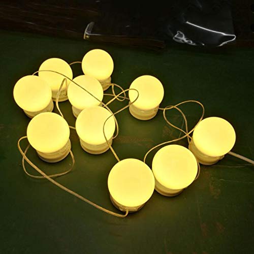 Hollywood Style LED Mirror Light Kit - 10 Warm White Bulbs for Makeup Vanity, Bathroom & Dressing Table - Perfect for Professional Makeup Application & Home Spa Lighting