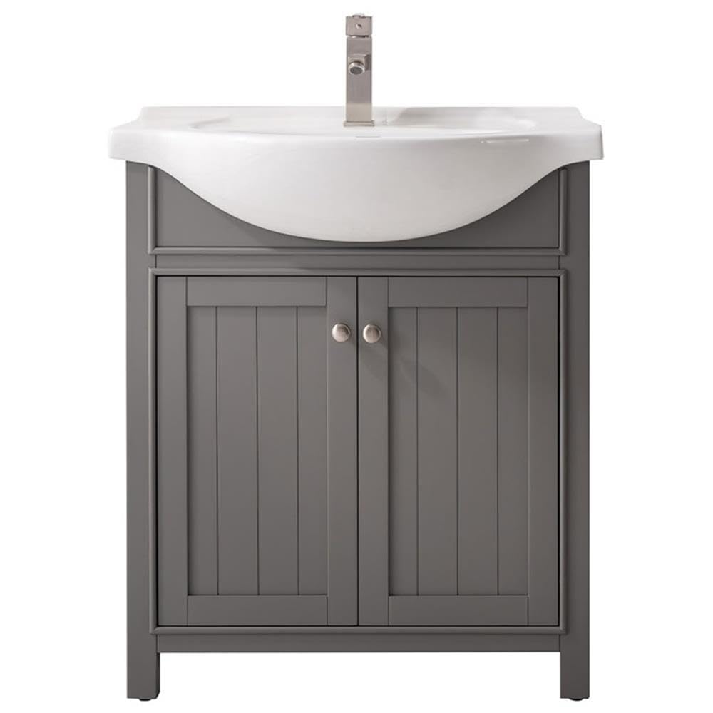 Design Element S05-30-GY 30-Inch Modern Gray Bathroom Vanity with Soft-Close Doors - Perfect for Small Bathrooms, Powder Rooms & Master Bath Renovations