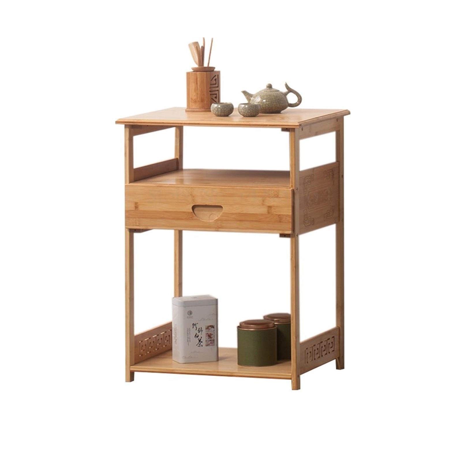 Modern Nightstand Sofa Side Table - Small Coffee Table, Corner Table & Tea Cabinet for Living Room, Bedroom, Balcony - Compact Storage Shelf for Tea Sets, Books & Decor