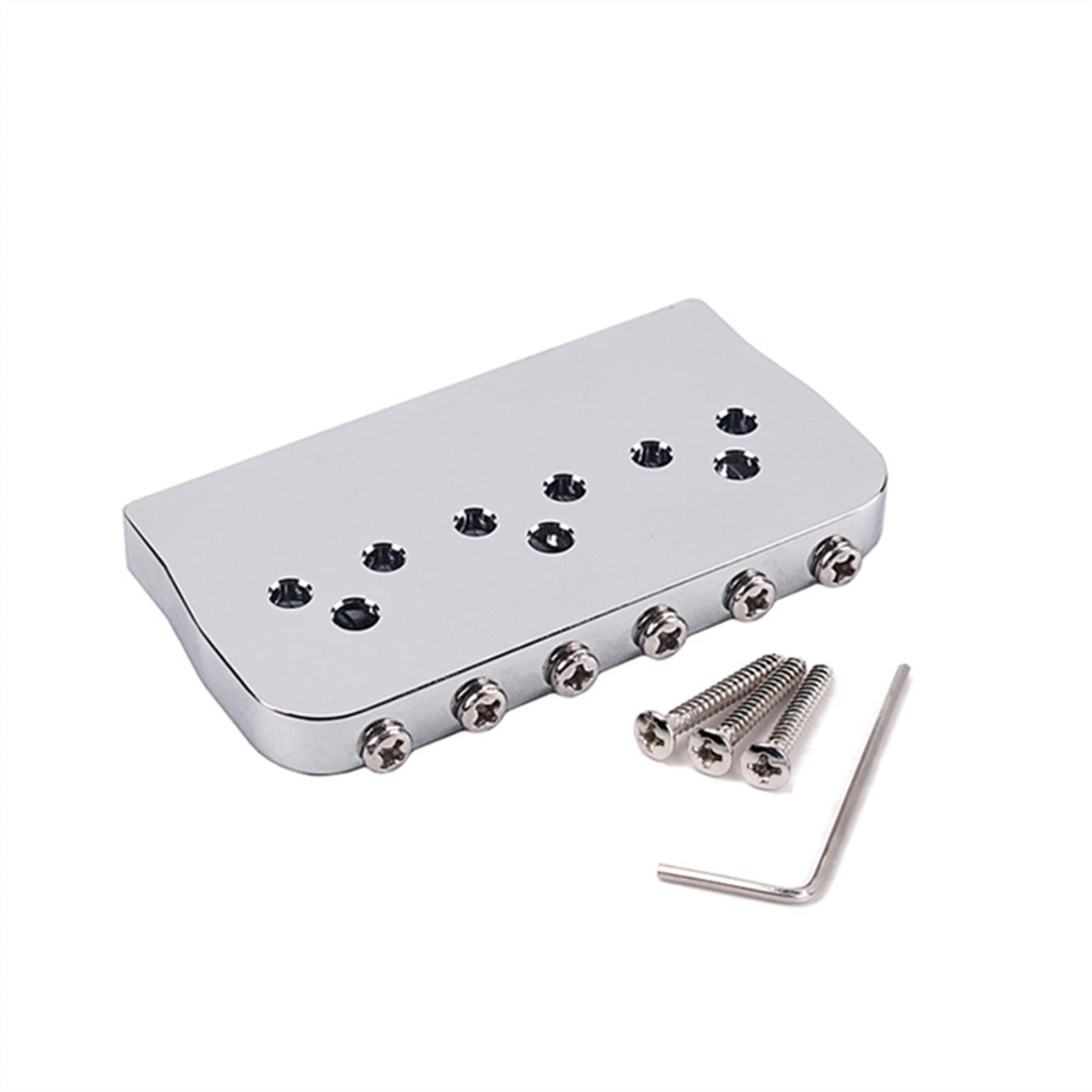 6-String Fixed Saddle Bridge Plate with Screws & Wrench - Electric Guitar Bridge Replacement Part | Perfect for DIY Guitar Repair & Upgrades