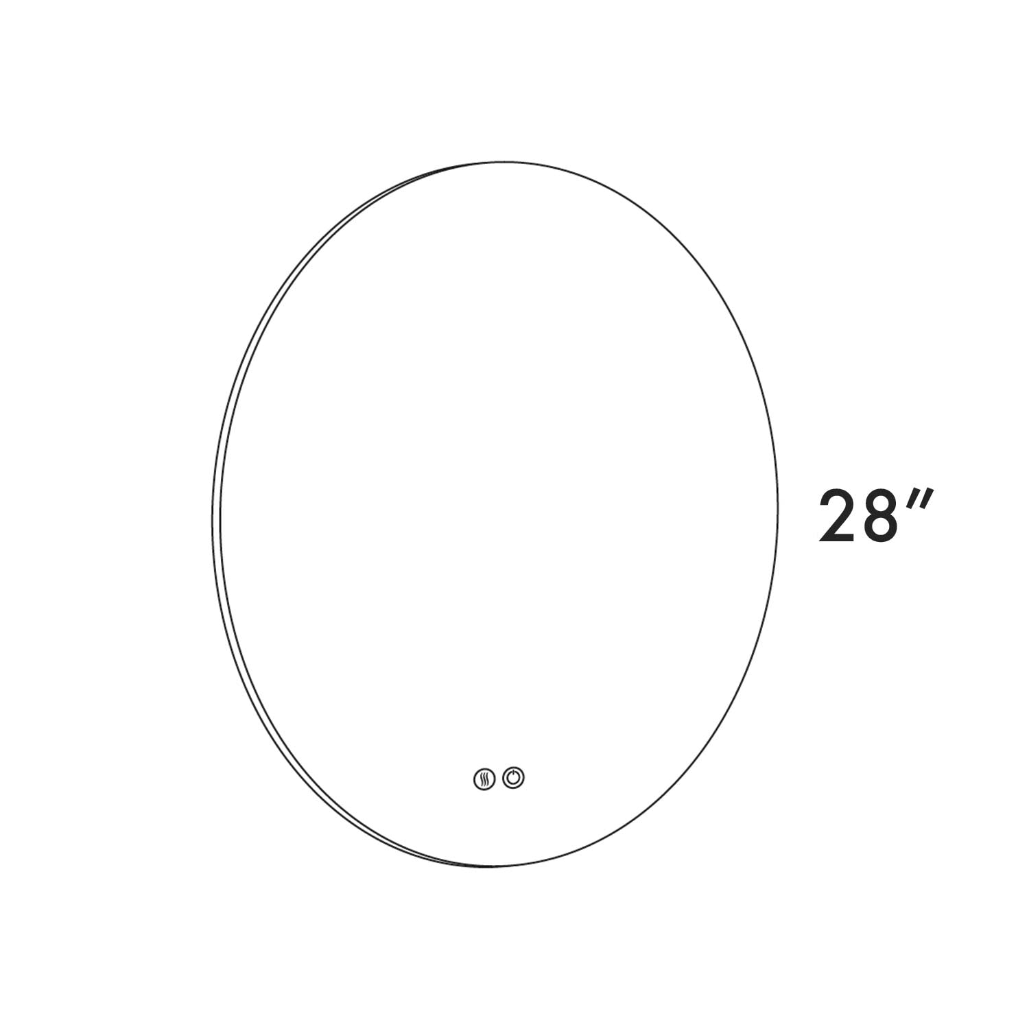 DAX Verona Round LED Lighted Bathroom Mirror with Anti-Fog System - 28, 32, 40 Inches - Perfect for Modern Vanities, Spa-Like Bathrooms & Makeup Application