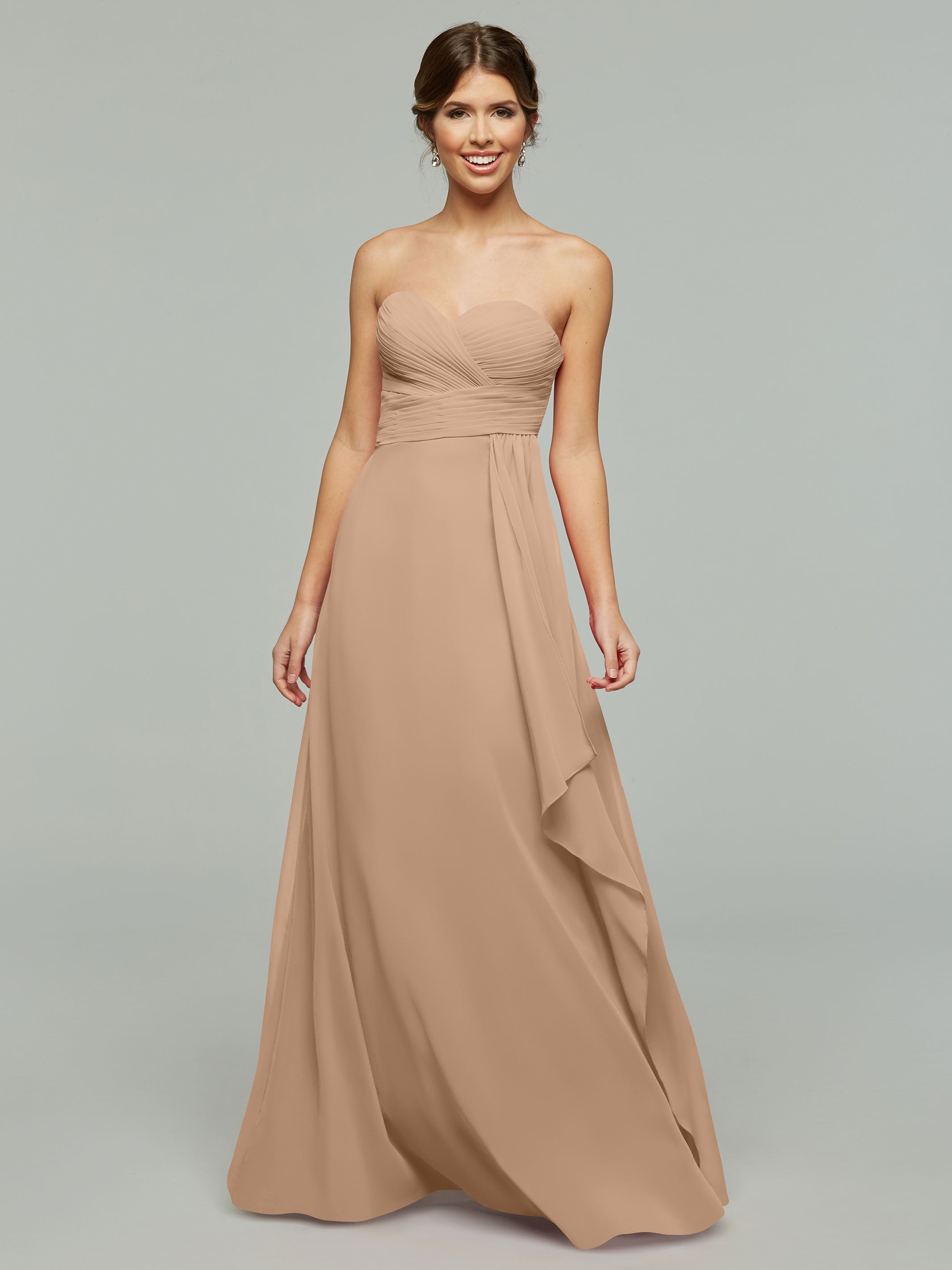 Elegant 80046 Chiffon Sheath Bridesmaid Dress with Sweetheart Neckline - Perfect for Weddings, Formal Events & Special Occasions