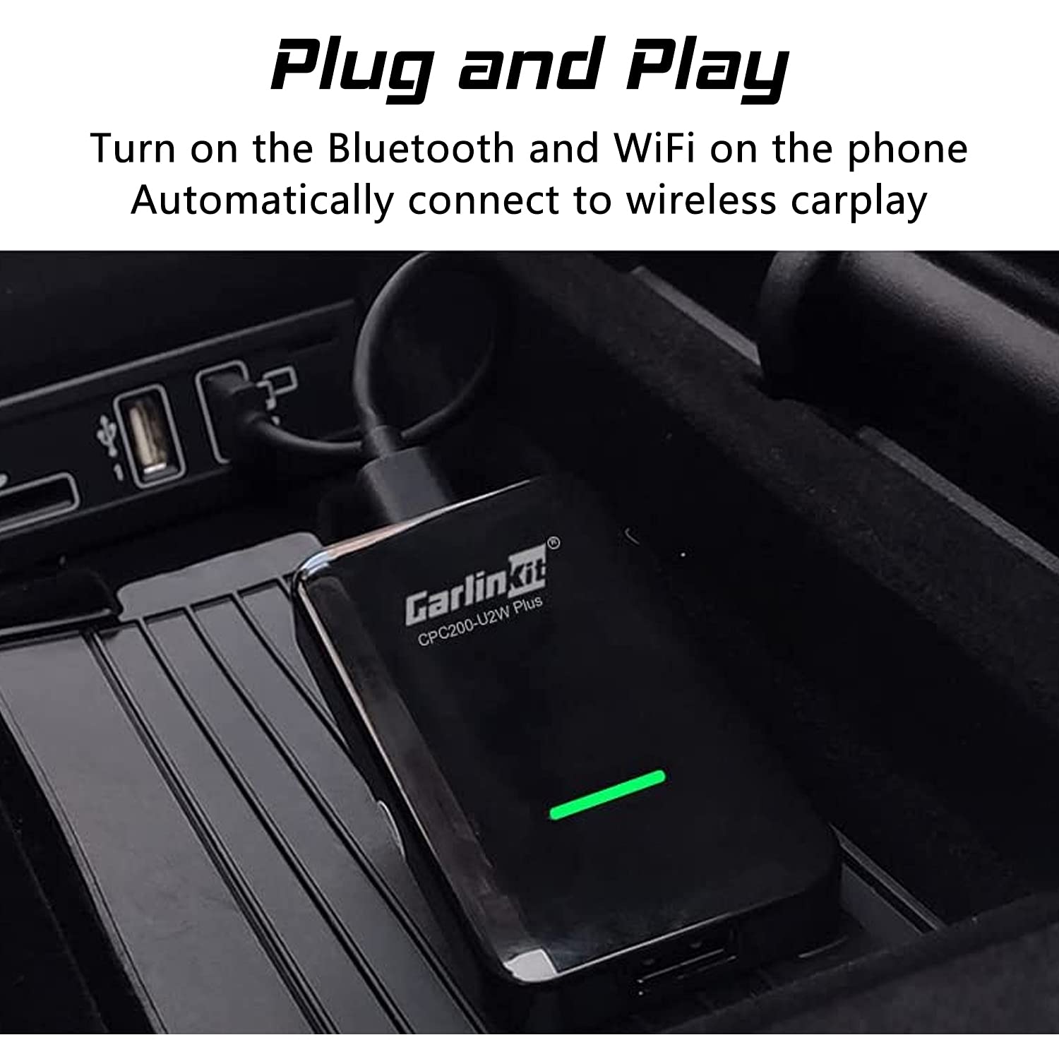 Wireless CarPlay Adapter USB Dongle for Car (2017-2024 Models) - Convert Wired to Wireless CarPlay for Factory Radio | Seamless Music Streaming & Hands-Free Calling for Safer Driving