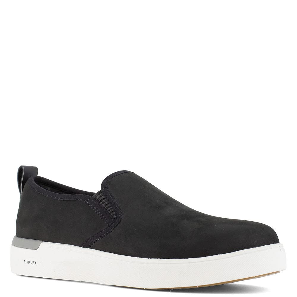 Rockport Women's RK643 Parissa Black Composite Toe Slip-On Work Shoes - Safety Toe, Size 9 | Comfortable & Lightweight for Nurses, Waitresses & Warehouse Workers