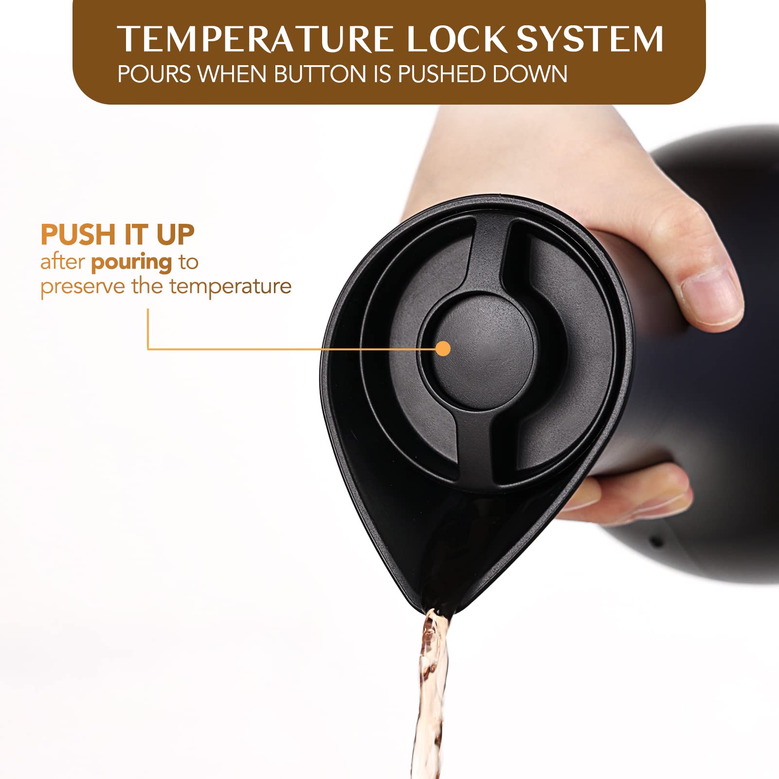 Premium Double-Walled Vacuum Insulated Coffee Carafe - Keeps Hot or Cold for 24 Hours, Thermal Glass Carafe for Coffee, Tea & Water - Perfect for Home, Office & Outdoor Use