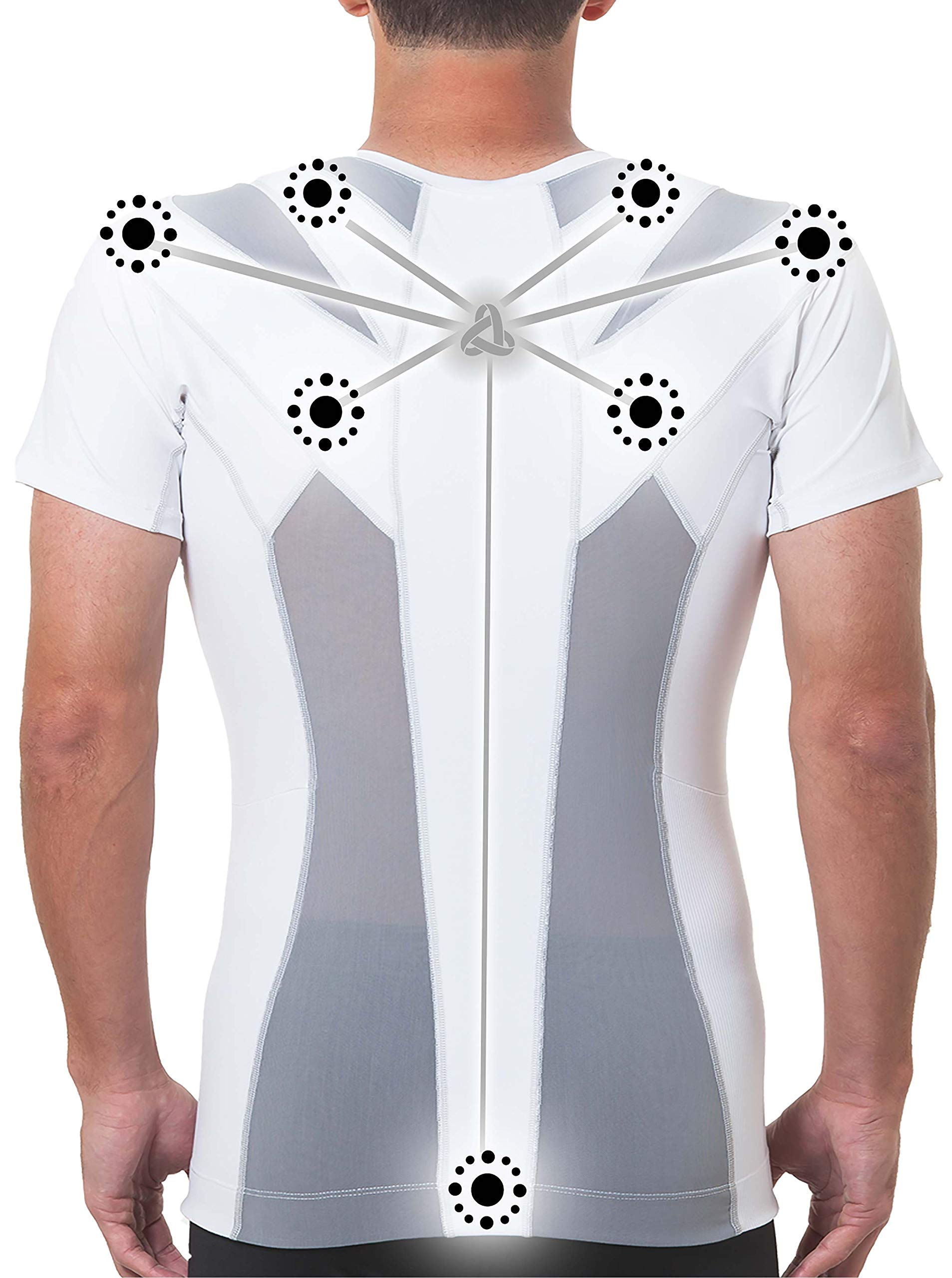 ALIGNMED Posture Shirt 2.0 for Men - Adjustable Zipper Back Support Shirt - Improve Posture & Reduce Back Pain - Perfect for Office Work, Driving & Daily Activities