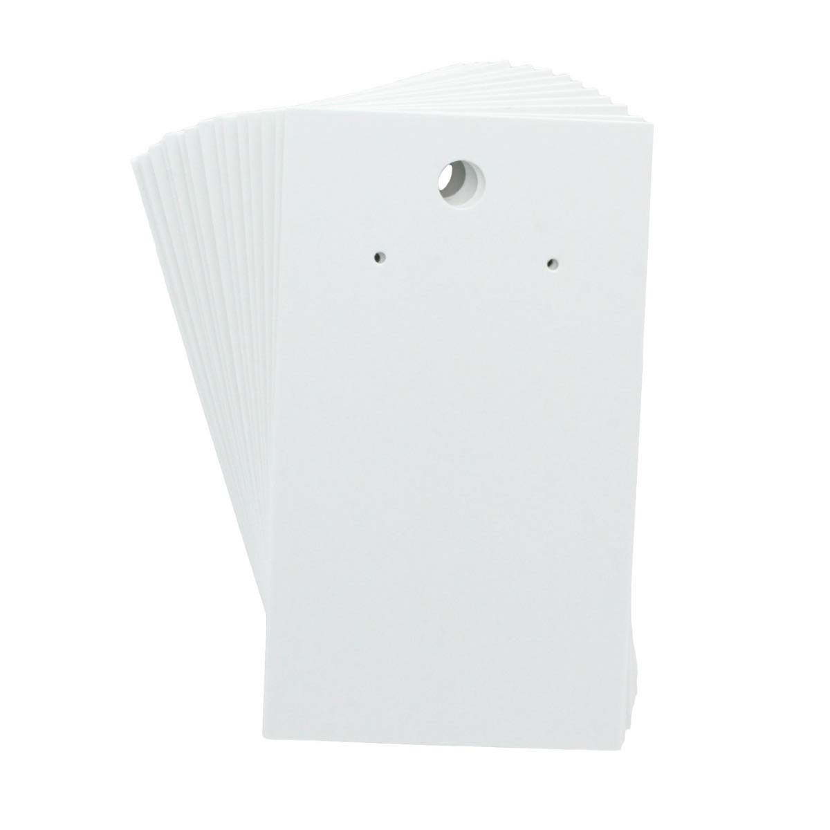 HBC White Earring Display Cards - 50 Pack for Jewelry Showcase, Retail Store & Craft Fair Displays