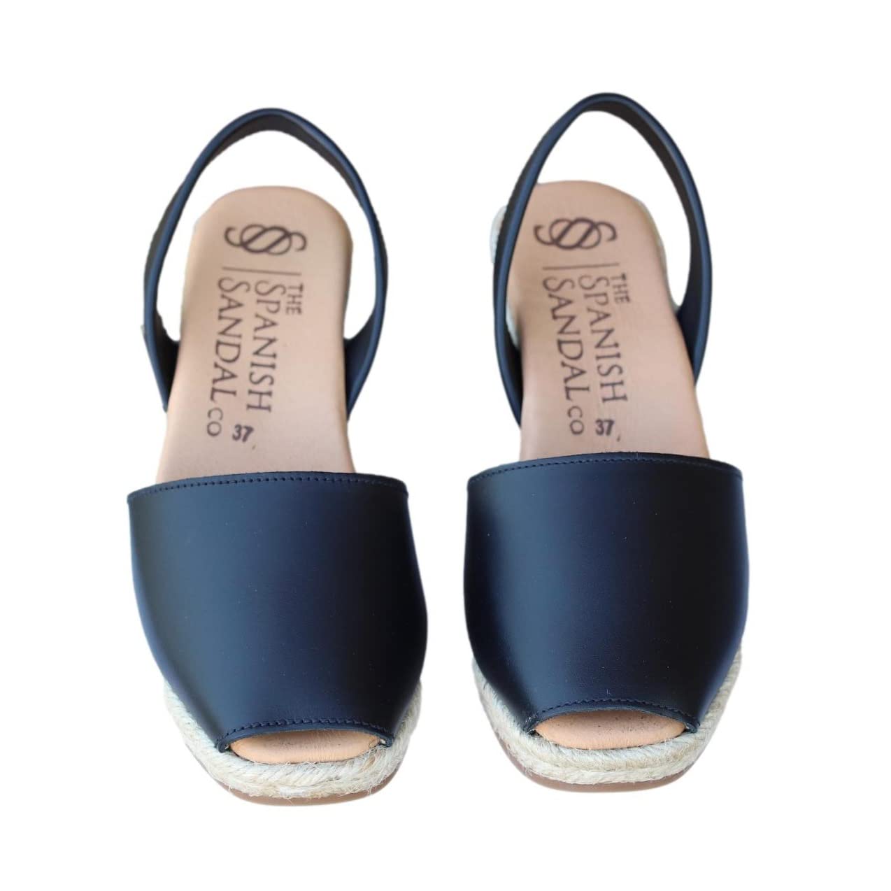 Women's Soft Leather Peep Toe Espadrille Wedge Sandals - Comfortable Summer Slip-On Shoes for Beach, Vacation & Casual Outings