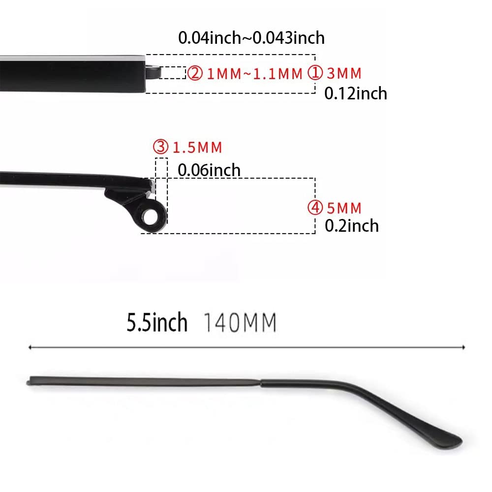 Universal Metal Glasses Temple Arms Repair Kit with Screws & Screwdriver for Eyewear Fix