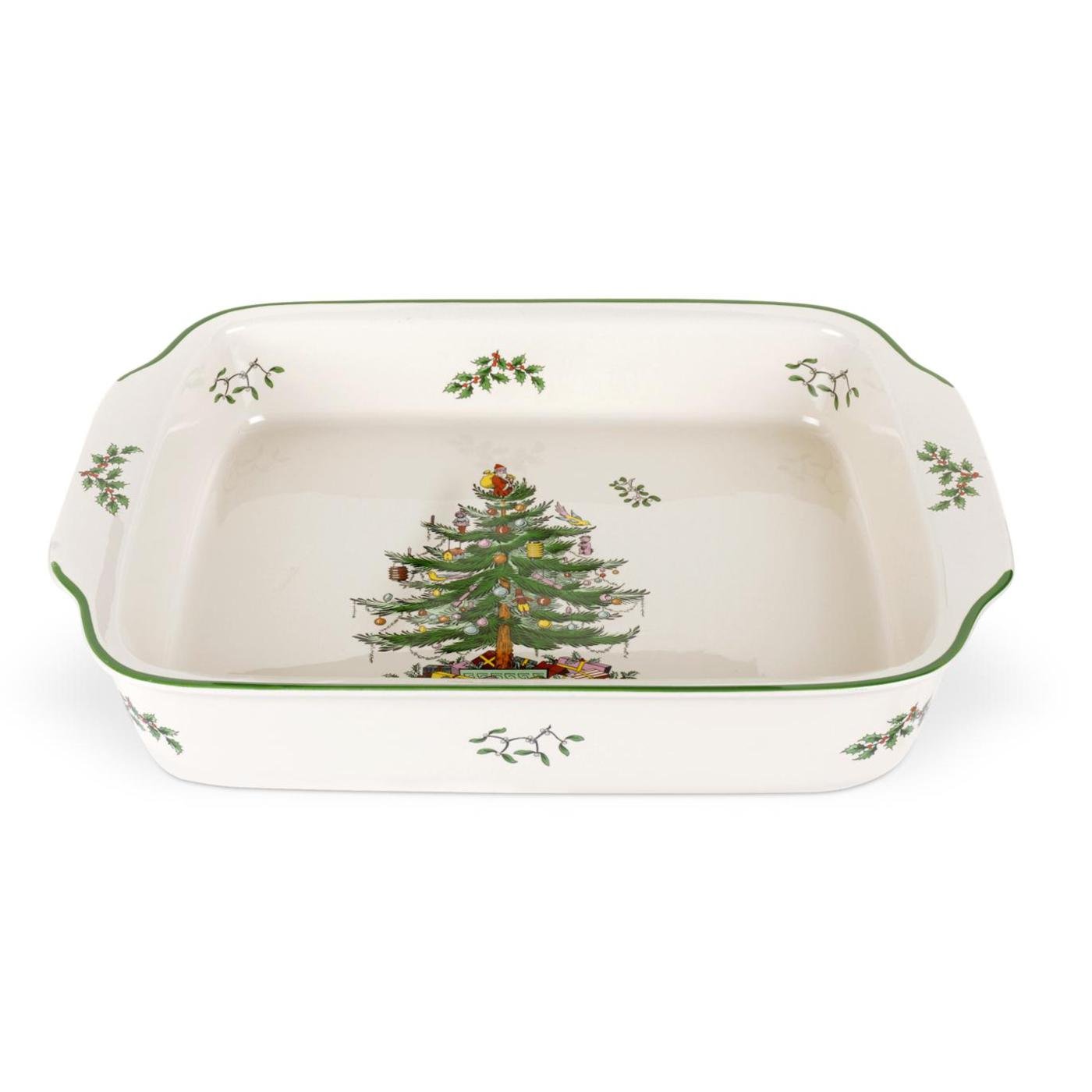 Spode Christmas Tree Rectangular Handled Serving Dish (9