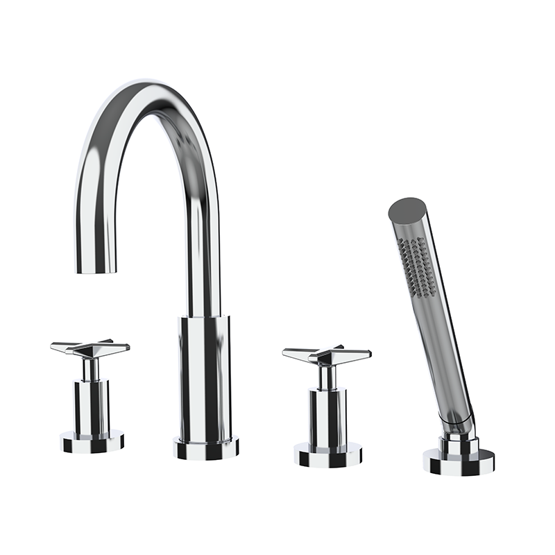 Rubi Lexa 4-Piece Bathtub Faucet Set - Modern Matte Black Bathroom Faucet with Hand Shower - Perfect for Bathroom Renovation & Spa-Like Experience