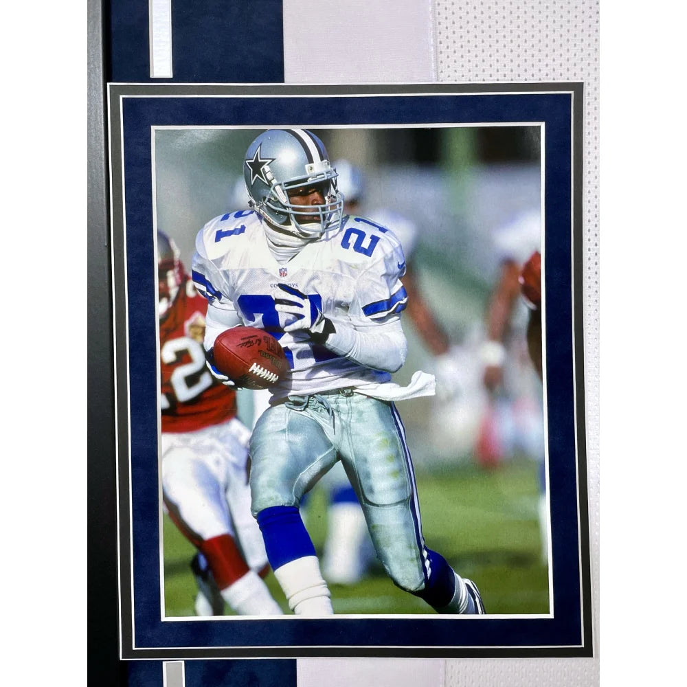 Deion Sanders Autographed Dallas Cowboys Jersey - Framed BAS Signed NFL Memorabilia for Sports Fans & Collectors - Perfect for Man Cave, Game Room Decor & Football Gift