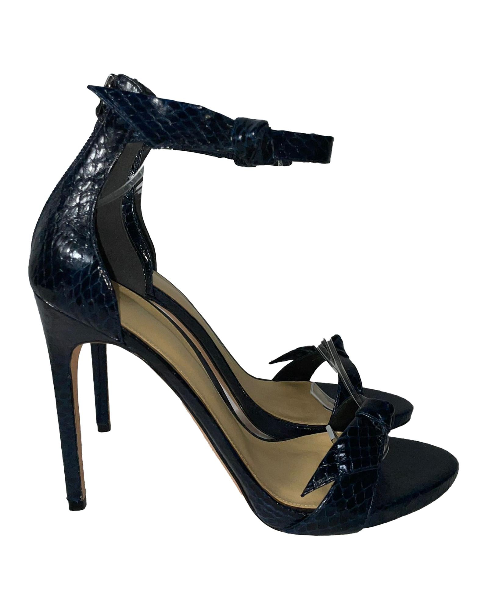 Asymmetric Clarita Sandals - Women's Snake Embossed Leather Slide Sandals for Summer | Beach, Vacation & Casual Outfits