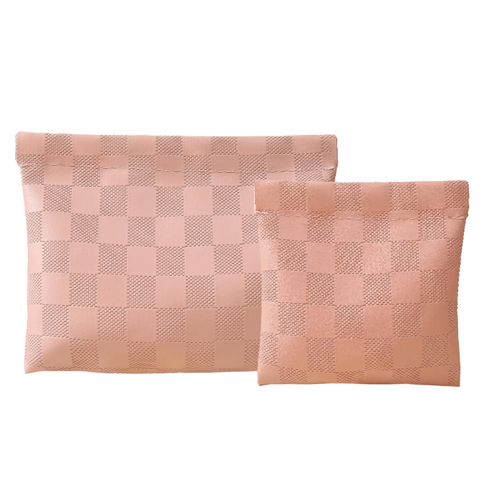 LYDZTION 2-Piece Pink Waterproof Makeup Bag Set for Women | Checkered Cosmetic Travel Toiletry Organizer | Cute Small Aesthetic Storage Pouch | Perfect for Travel, Gym & Daily Essentials Organization