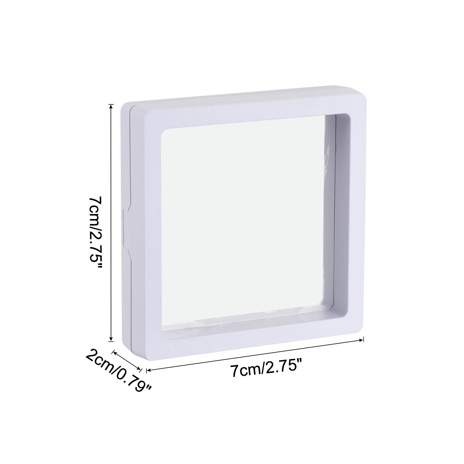 3D Floating Jewelry Display Stand - White Acrylic Frame Holder for Rings, Necklaces, Bracelets & Earrings (2.76