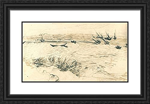 Black Ornate Wood Frame with Double Matting
