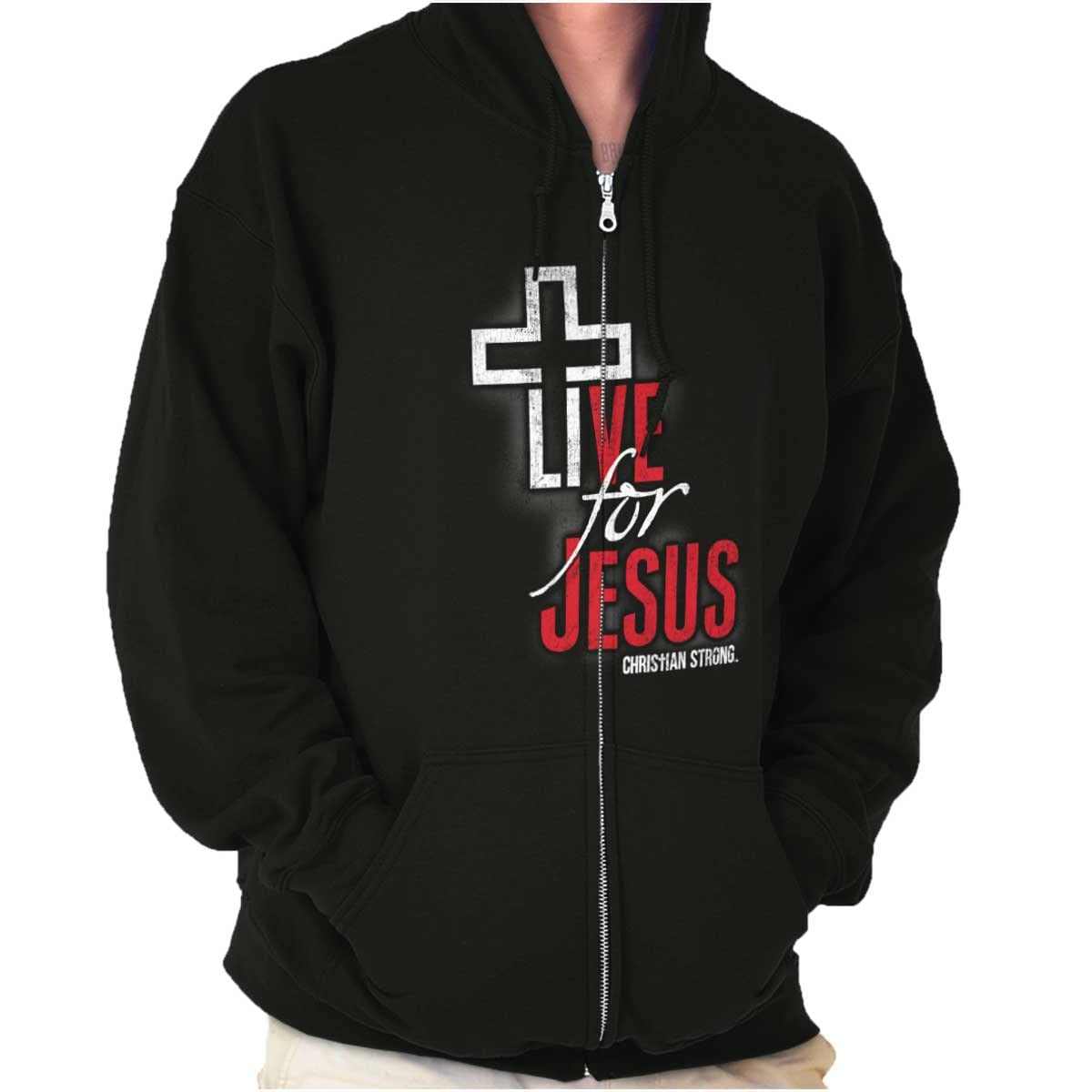 Jesus Hoodie for Men & Women - Faith-Inspired Zip Up Sweatshirt - Perfect for Church, Bible Study & Christian Events