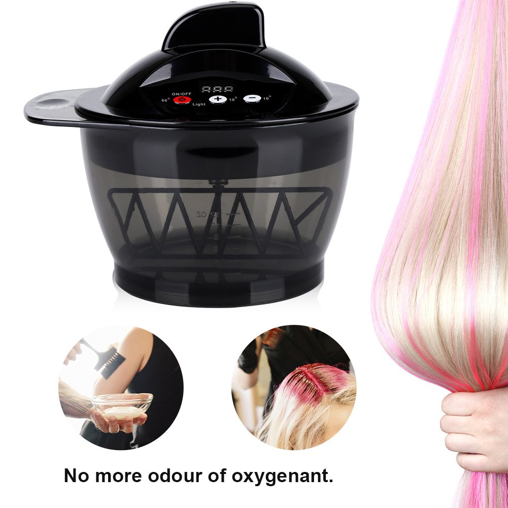 USB Rechargeable Electric Hair Color Mixing Bowl with LCD Timer - Automatic Hair Cream Mixer for Salon & Home Use, Perfect for DIY Hair Coloring & Styling Tools
