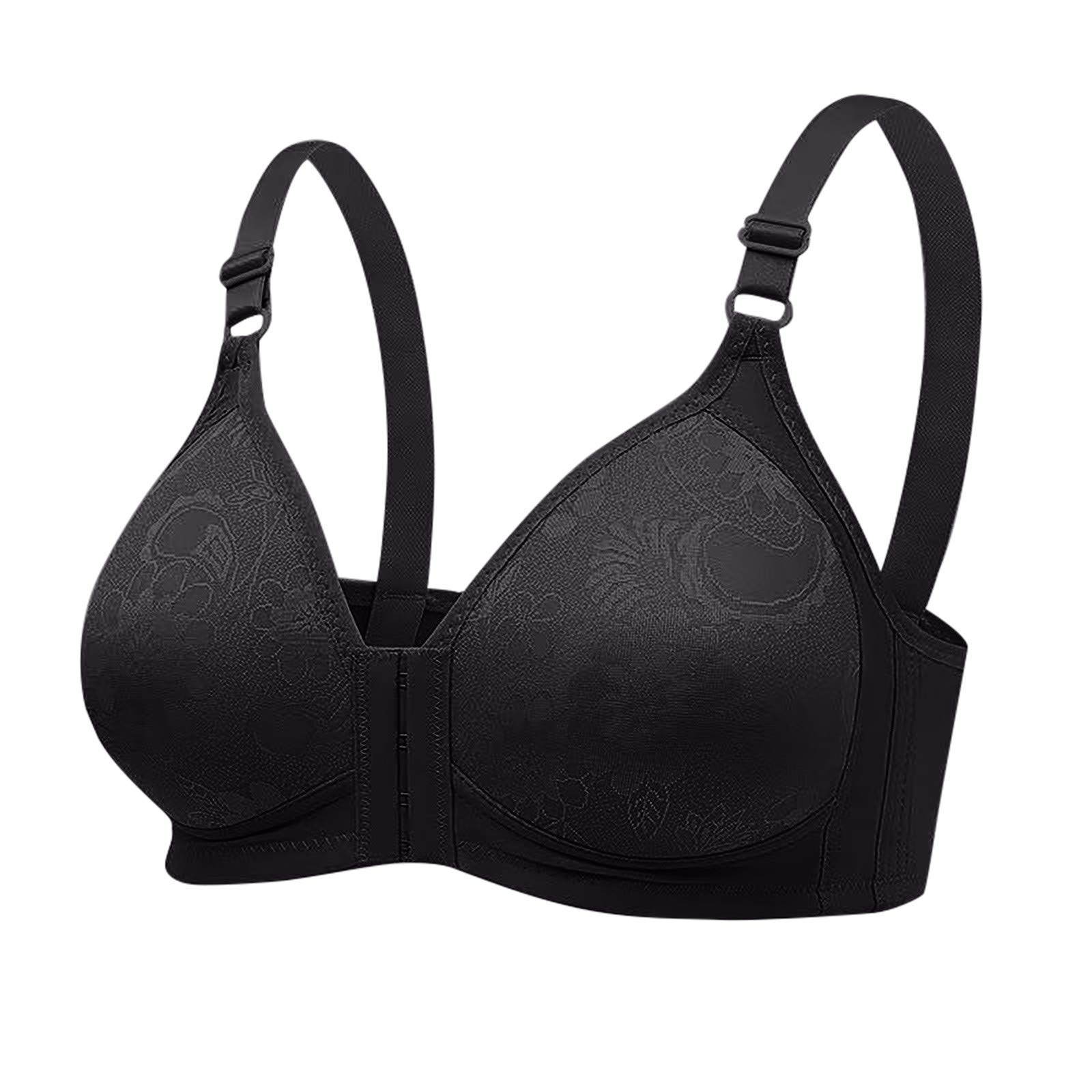 Bolayu Medium Front Closure Sports Bra for Elderly Women - Post-Surgical Support Bra with Wide Straps, Wirefree Design - Perfect for Recovery, Yoga & Daily Comfort