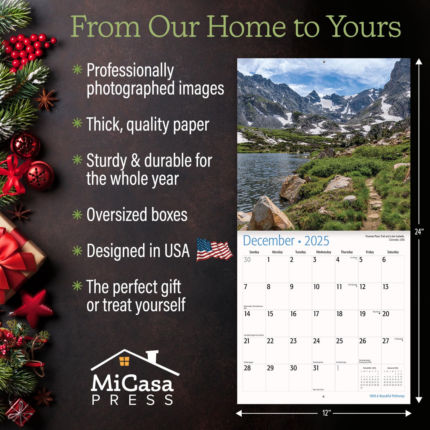 MICASA PRESS - Wild & Beautiful Pathways 2025 Wall Calendar | 12
