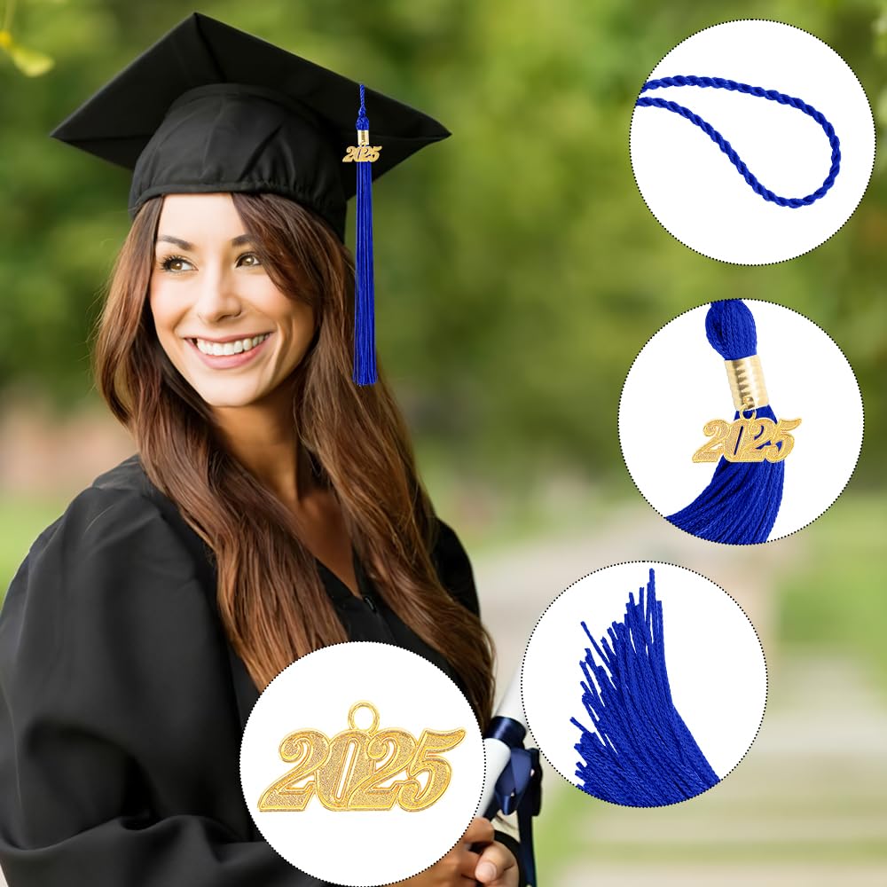 2025 Graduation Tassel & Cap Decorations - Blue High School Graduation Party Supplies for 2025 Grads | Perfect for Graduation Ceremonies, Photo Props & Gift Giving
