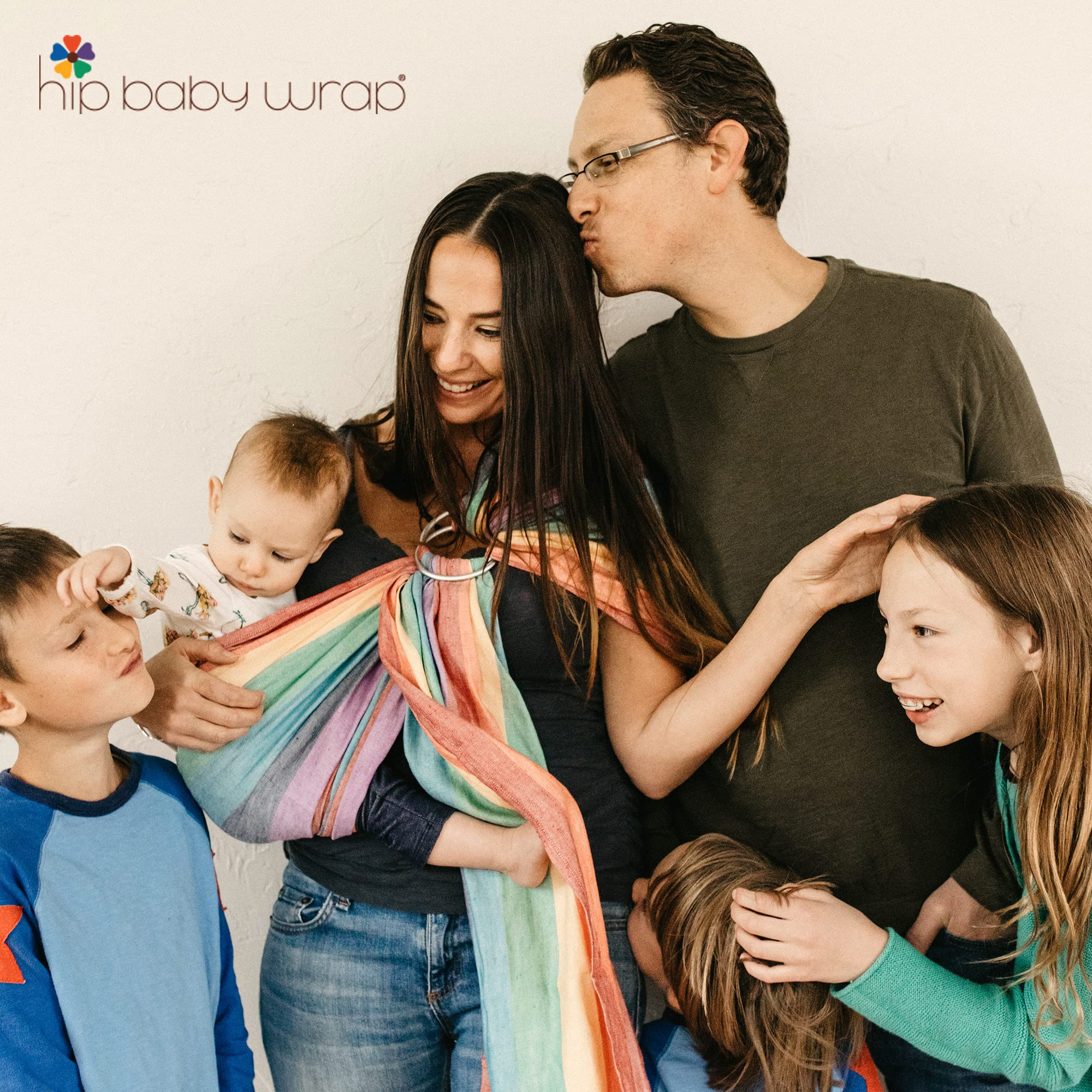 Soft Cotton Baby Wrap Sling Carrier for Infants & Toddlers 8-35 lbs - Adjustable Hip Seat Ring Sling for Hands-Free Babywearing - Perfect Baby Shower Gift for New Moms & Dads - Nursing Cover & Ergonomic Support - Great for Shopping, Travel & Daily Parenting (Spring)