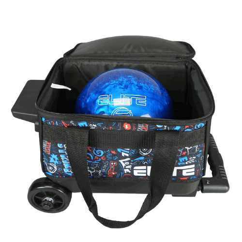 ELITE Basic Single Roller Bowling Bag for Men & Women - Durable Graffiti Design Bowling Ball Carrier - Perfect for League Play, Tournaments & Practice Sessions