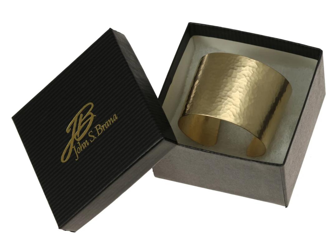 Matte Finished Hammered Nu Gold Brass Cuff Bracelet - Elegant Boho Jewelry for Women, Perfect for Casual Wear & Special Occasions