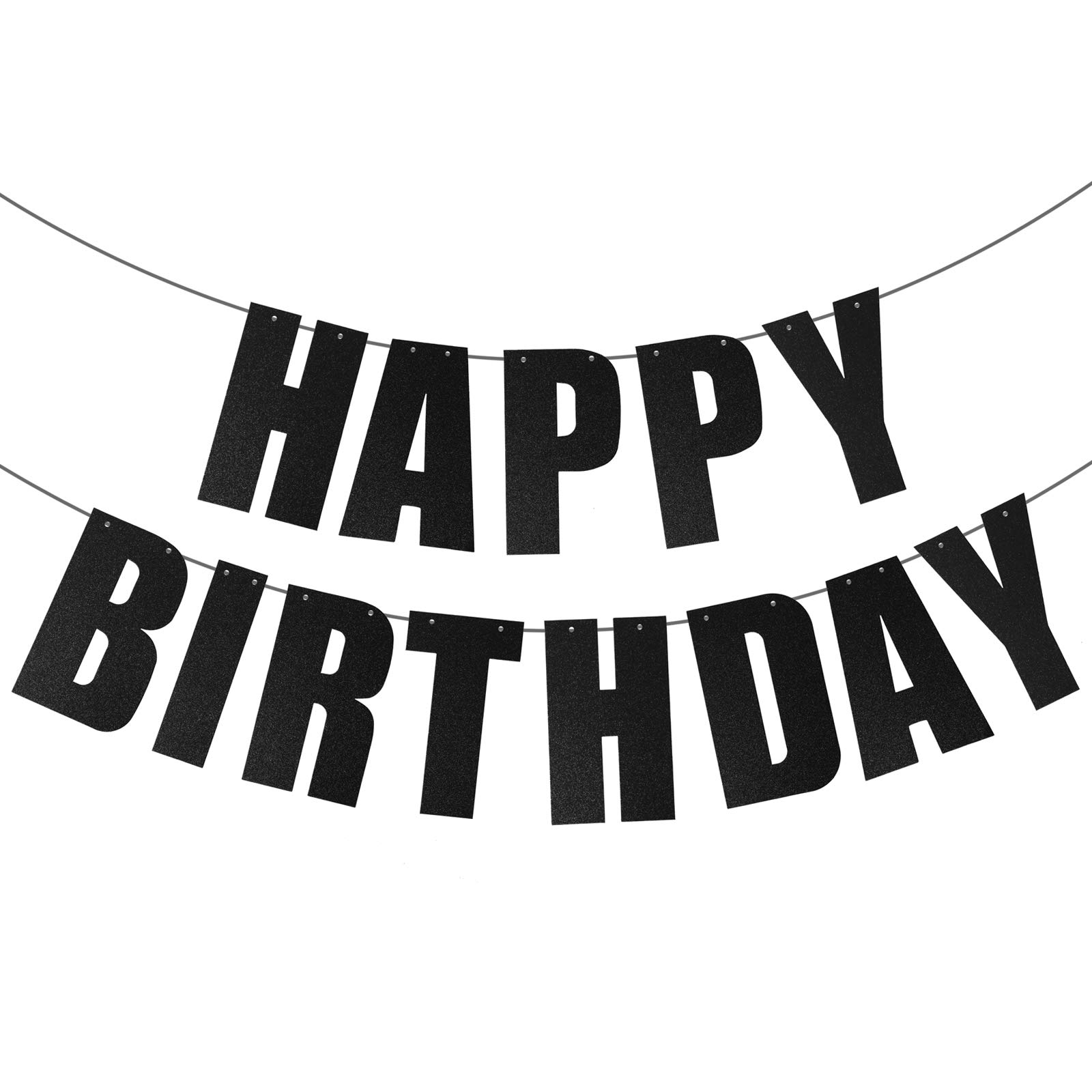 Black Happy Birthday Banner - Premium Party Decorations for Birthday Celebrations, Home & Office Decor - Perfect for Birthday Parties, Anniversaries, and Special Events