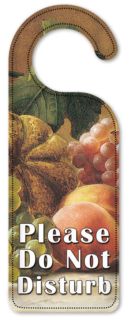Hetzel Fruit Still Life Art Plates - Do Not Disturb Door Hanger Sign for Hotels, Bedrooms & Privacy - Vintage Style Decor for Home & Office
