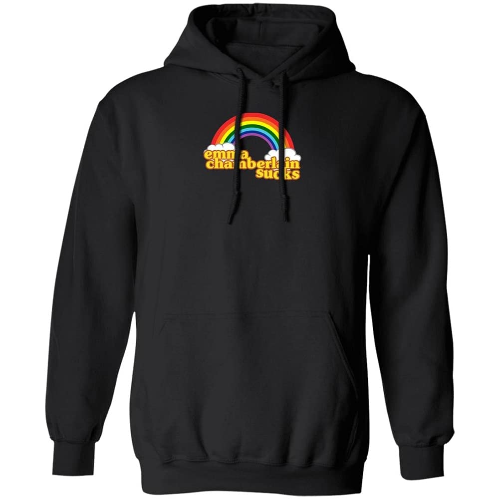 Emma Chamberlain Rainbow Hoodie - Unisex Long Sleeve Sweatshirt for Men & Women | Couple Matching Outfits | Casual Wear, Street Style & Gift Idea