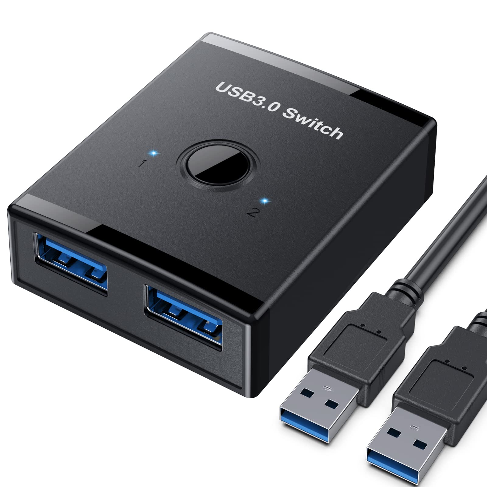 USB 3.0 Switch 2-in-1 for Keyboard & Printer Sharing - Mac/Windows/Linux Compatible for Office Use